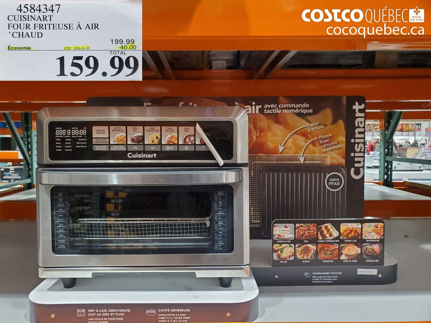 4584347 CUISINART FOUR FRITEUSE À AIR CHAUD ($40.00 INSTANT SAVINGS EXPIRES ON 2025-01-25) $199.99