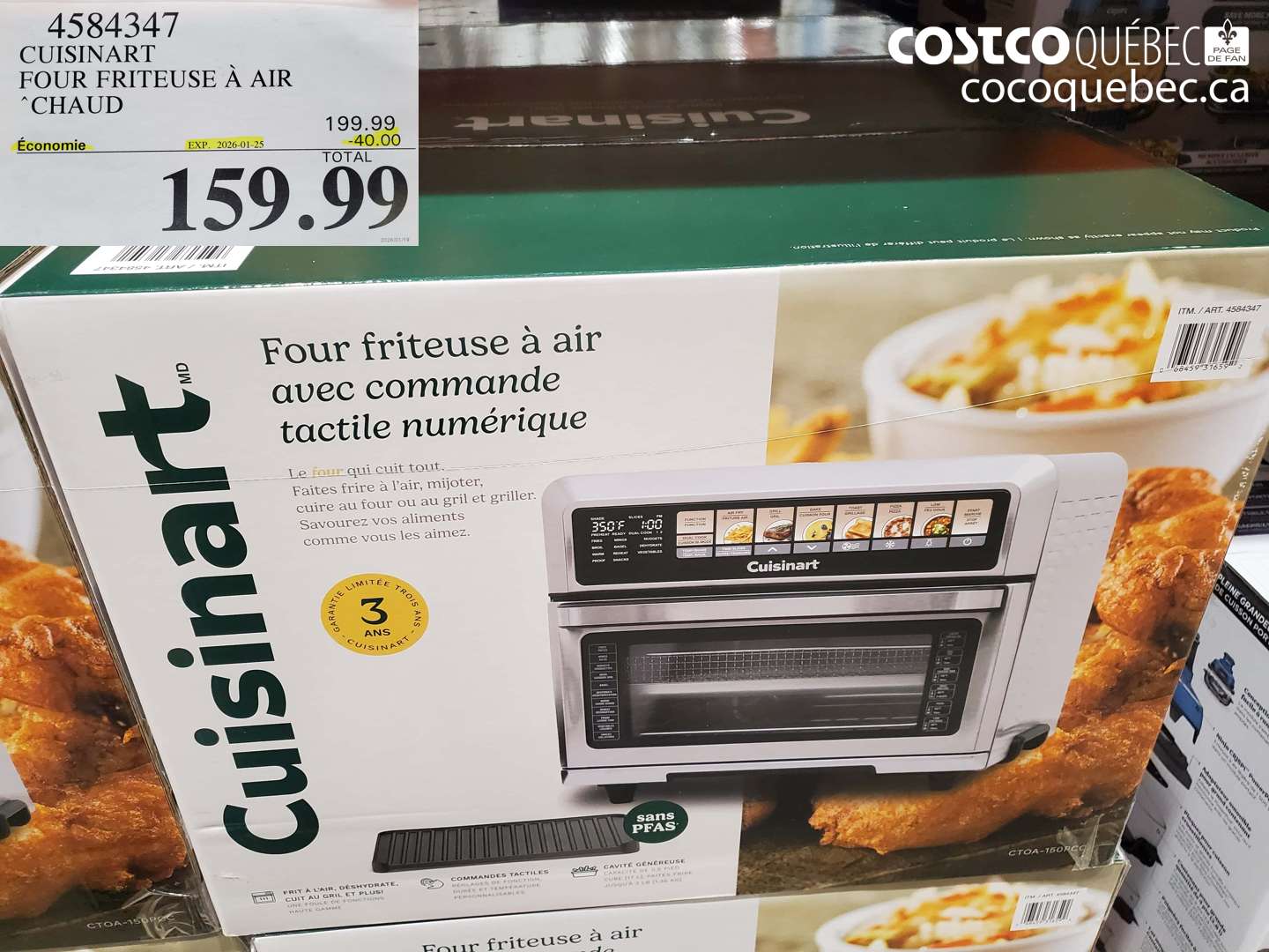 4584347 CUISINART FOUR FRITEUSE À AIR CHAUD ($40.00 INSTANT SAVINGS EXPIRES ON 2025-01-25) $199.99