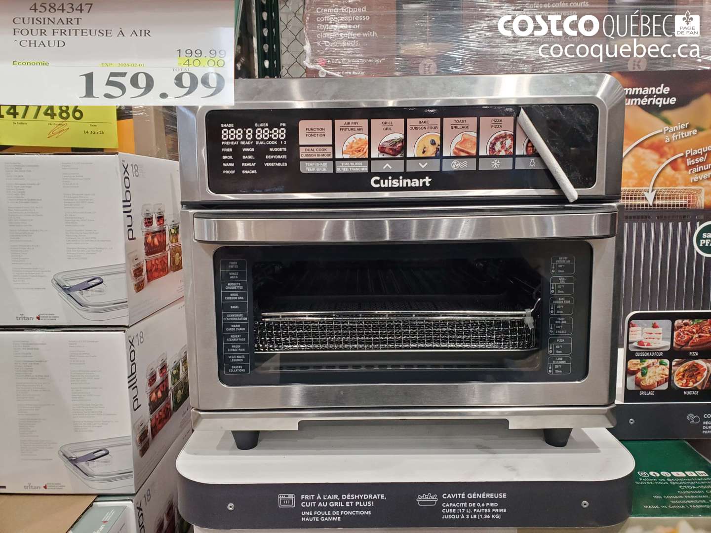 4584347 CUISINART FOUR FRITEUSE À AIR CHAUD ($40.00 INSTANT SAVINGS EXPIRES ON 2026-02-01) $159.99