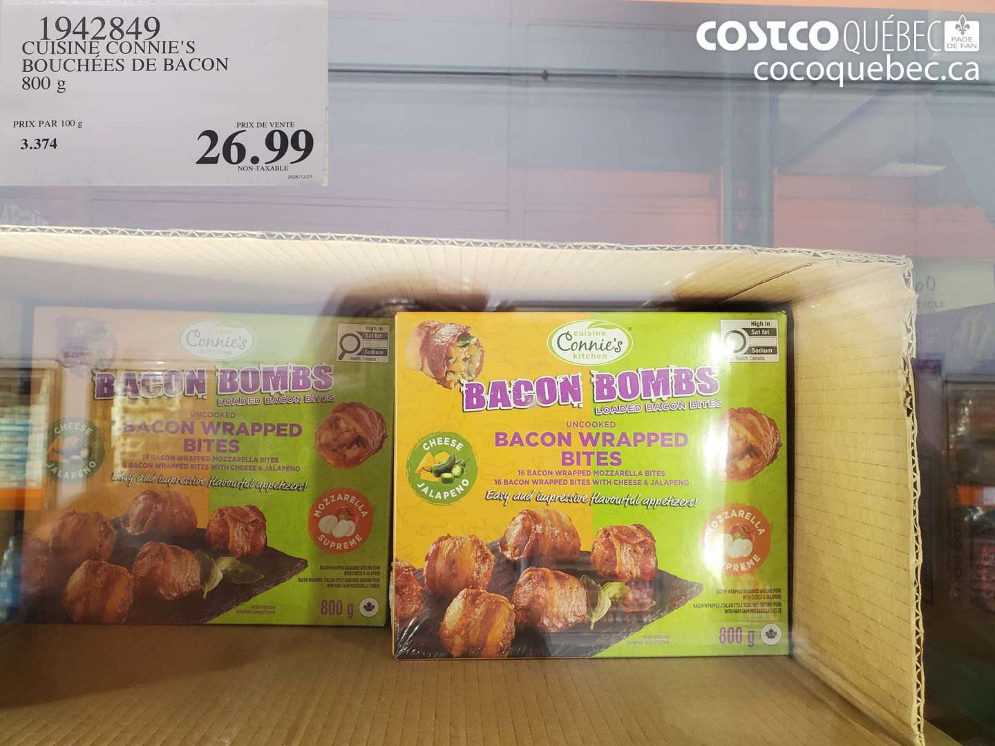 1942849 CUISINE CONNIE'S BOUCHEES DE BACON 800 g $26.99