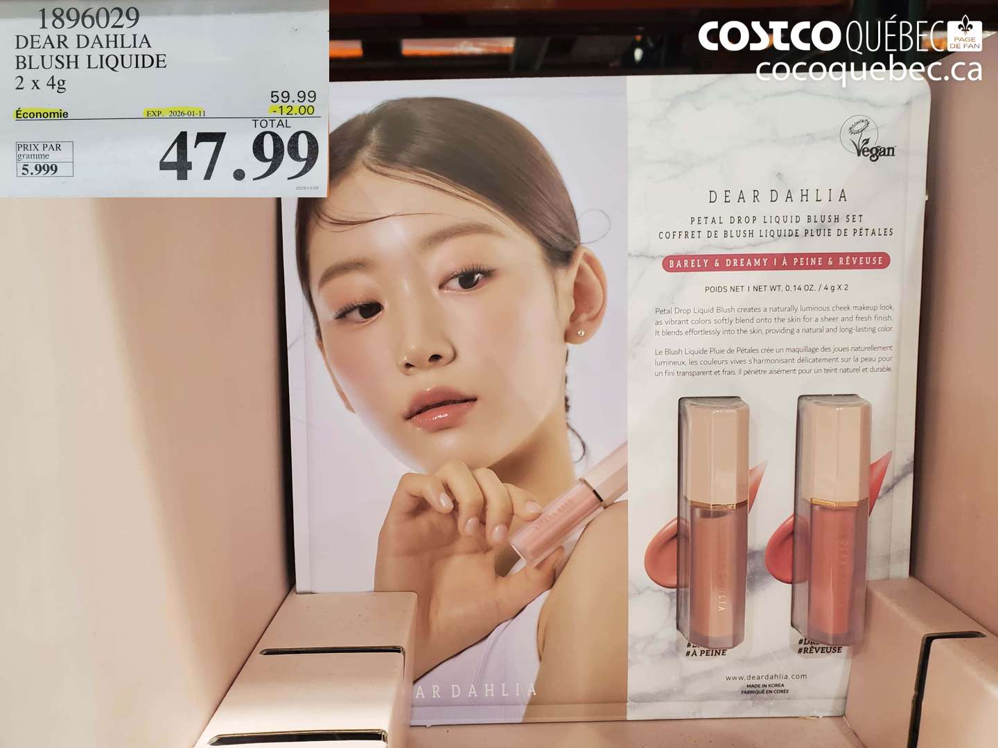 1896029 DEAR DAHLIA BLUSH LIQUIDE 2 x 4g ($12.00 INSTANT SAVINGS EXPIRES ON 2026-01-11) $47.99