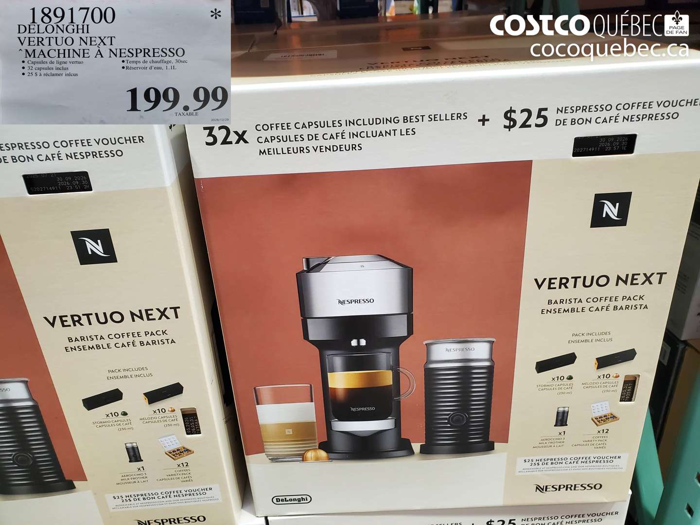 1891700 DELONGHI VERTUO NEXT MACHINE A NESPRESSO $199.99