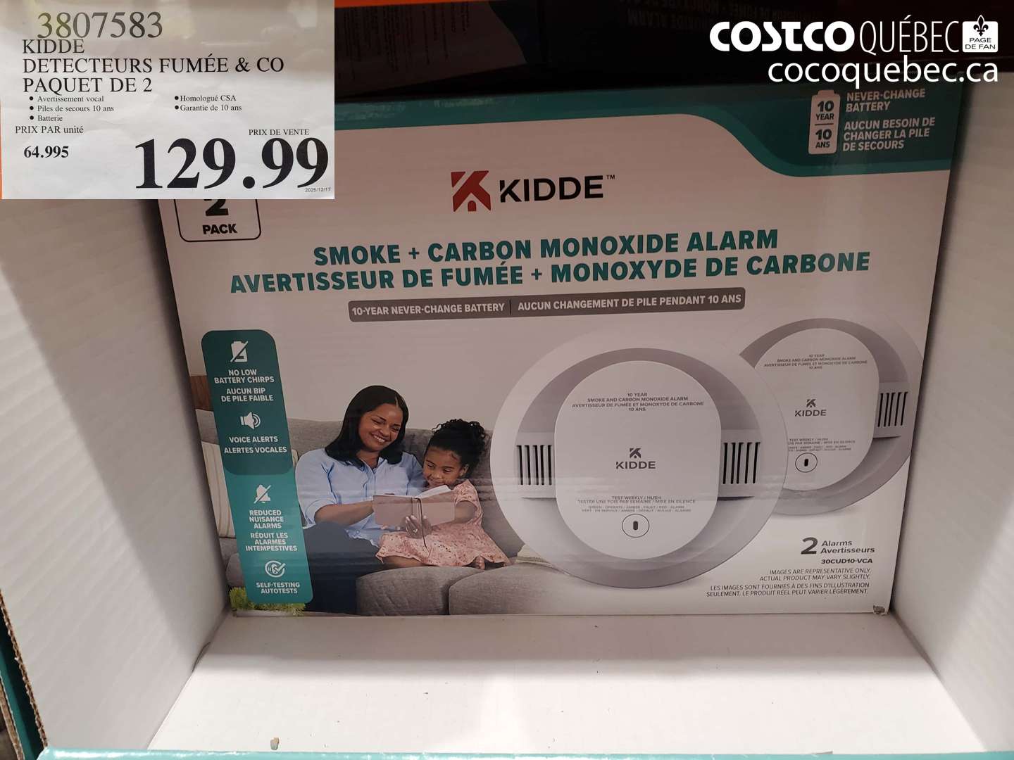 3807583 DETECTEORS FUMEE & CO PAQUET] DE 2 $129.99