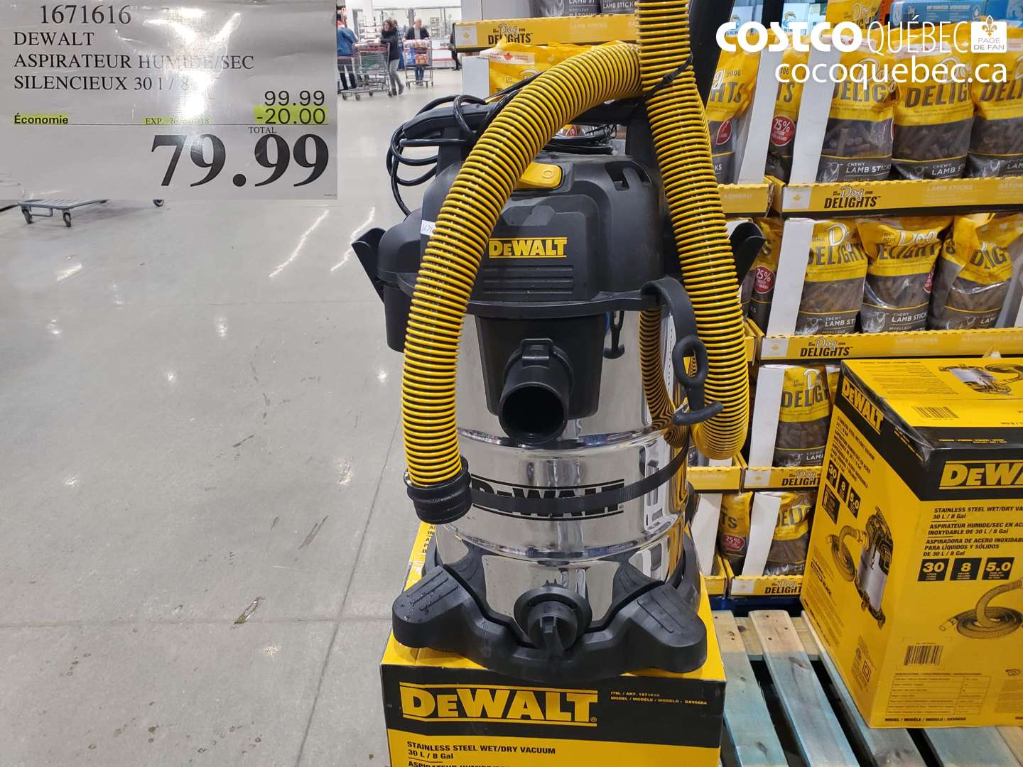 1671616 DEWALT ASPIRATEUR HUMIDE/SEC SILENCIEUX 30 1 / 8g ($20.00 INSTANT SAVINGS EXPIRES ON 2026-01-18) $79.99