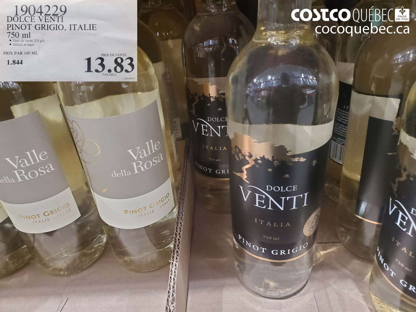 1904229 DOLCE VENTI PINOT GRIGIO, ITALIE 750 ml $13.83