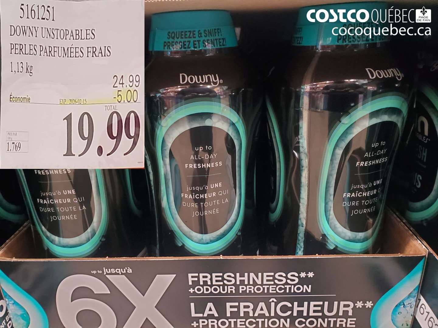 5161251 DOWNY UNSTOPPABLES PERLES PARFUMÉES FRAIS ($5.00 INSTANT SAVINGS EXPIRES ON 2026-02-15) $19.99