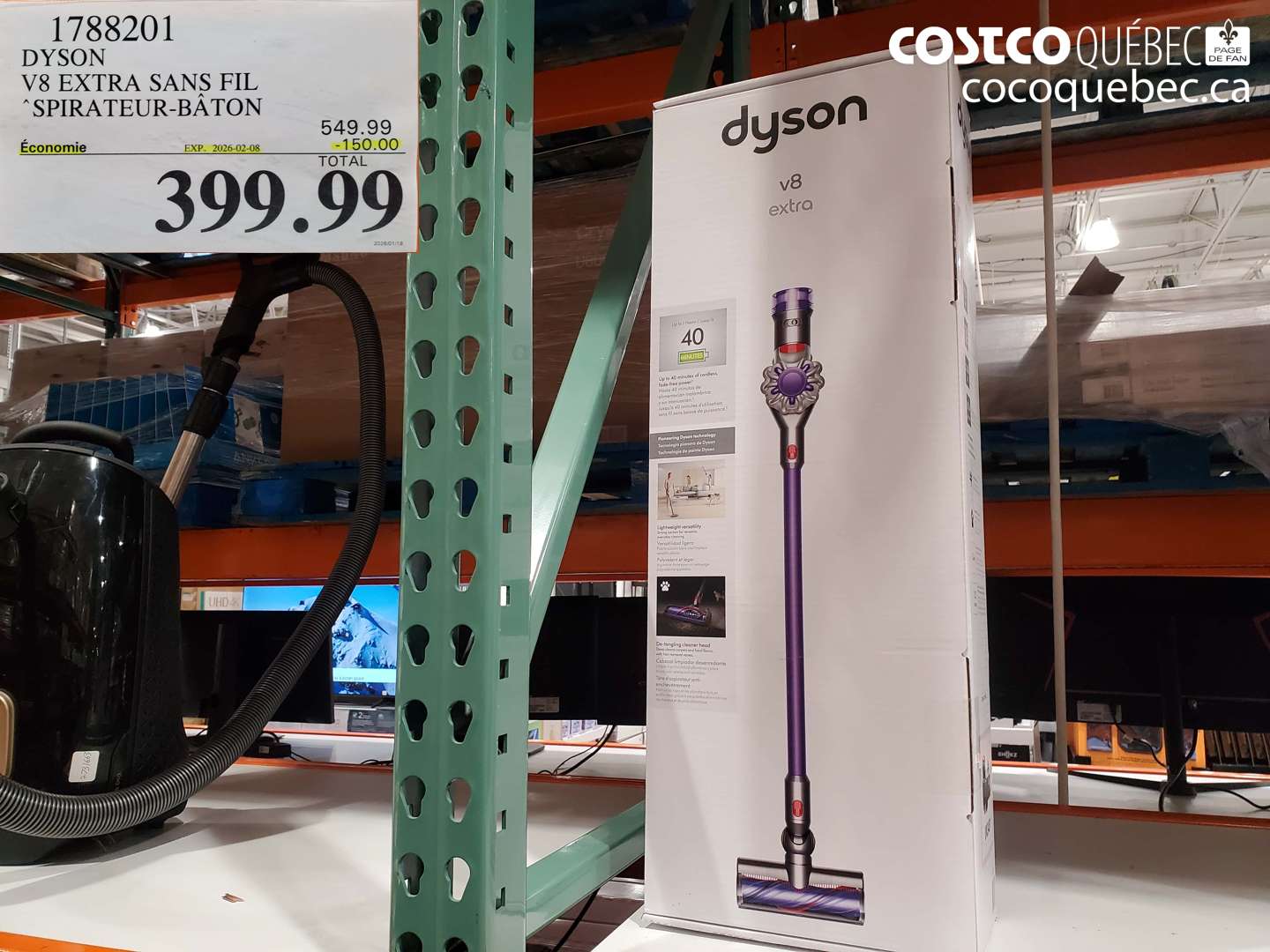 1788201 DYSON V8 EXTRA SANS FIL SPIRATEUR-BÂTON ($150.00 INSTANT SAVINGS EXPIRES ON 2025-02-08) $399.99