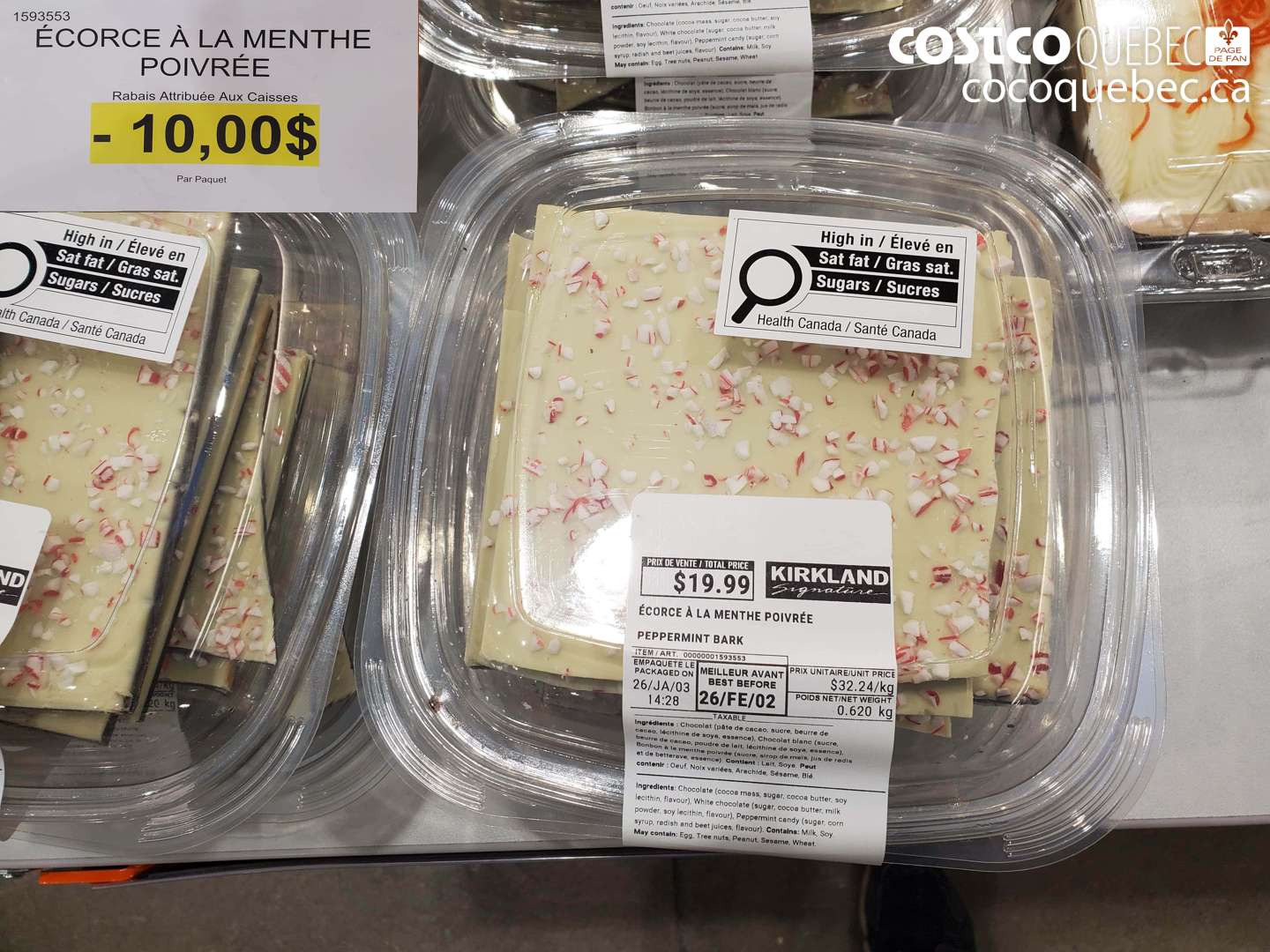 1593553 ÉCORCE À LA MENTHE POIVRÉE 10.00$ OFF $9.99