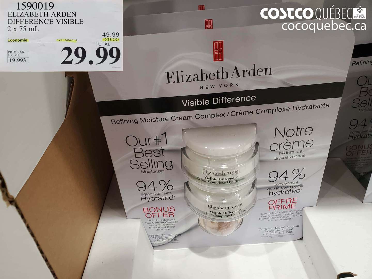 1590019 ELIZABETH ARDEN DIFFERENCE VISIBLE 2 x 75 ml ($20.00 INSTANT SAVINGS EXPIRES ON 2026-01-11) $29.99