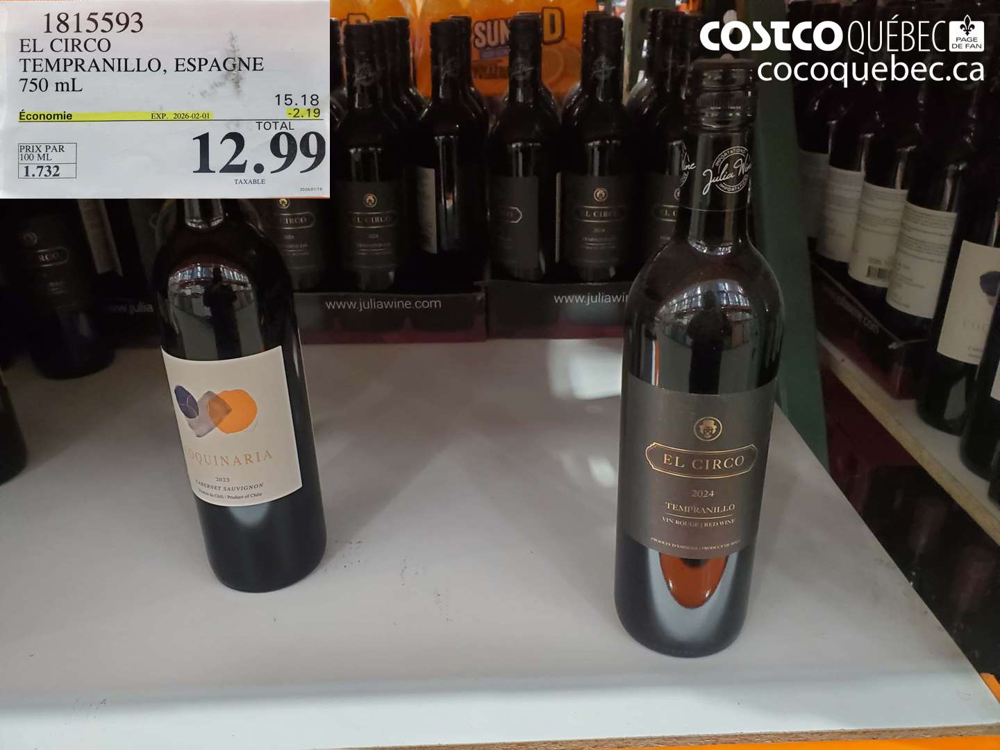 1815593 EL CIRCO TEMPRANILLO, ESPAGNE 750 mL ($2.19 INSTANT SAVINGS EXPIRES ON 2026-02-01) $12.99