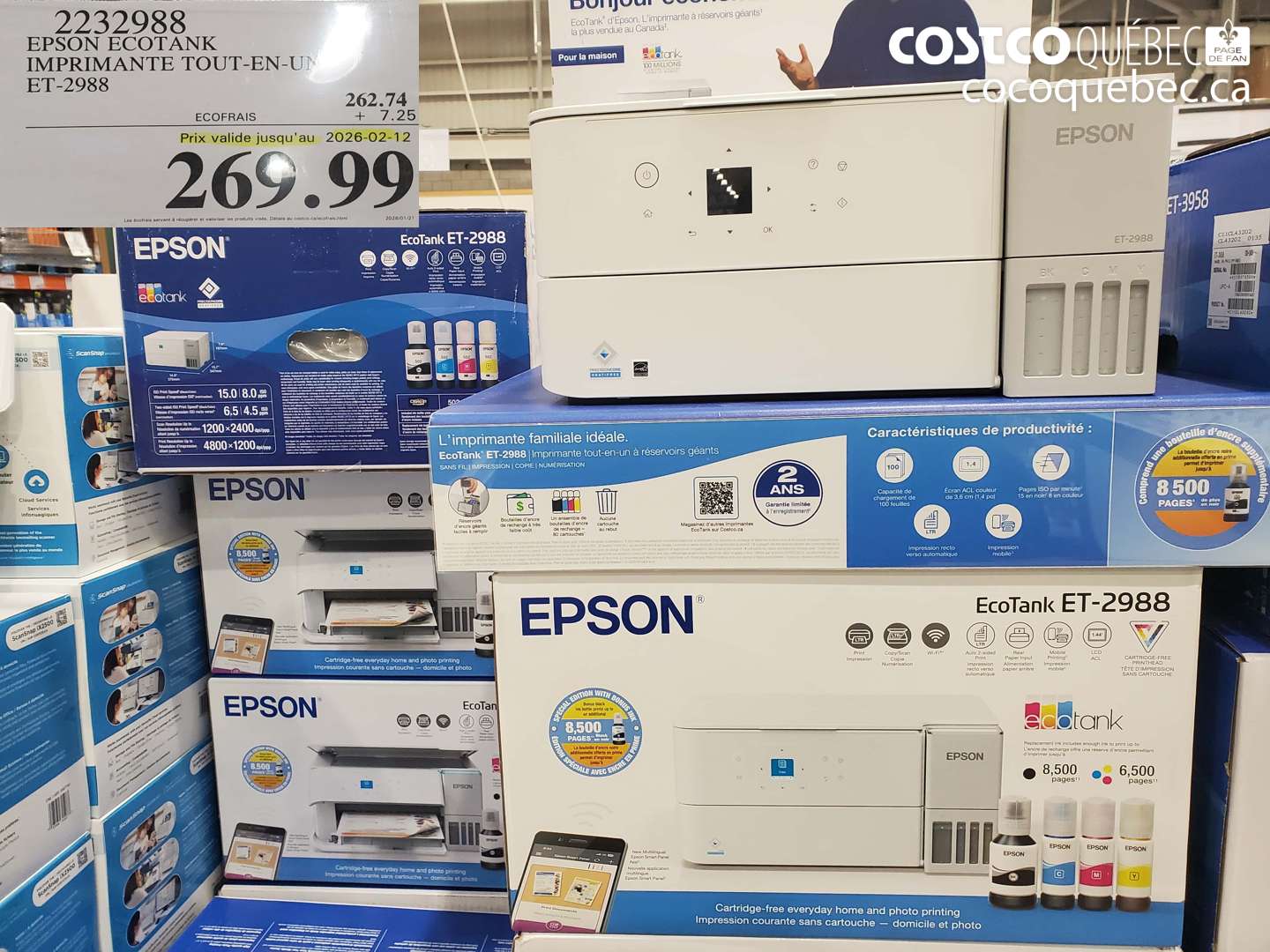 2232988 EPSON ECOTANK IMPRIMANTE TOUT-EN-UN ET-2988 (EXPIRES ON 2025-02-12) $269.99