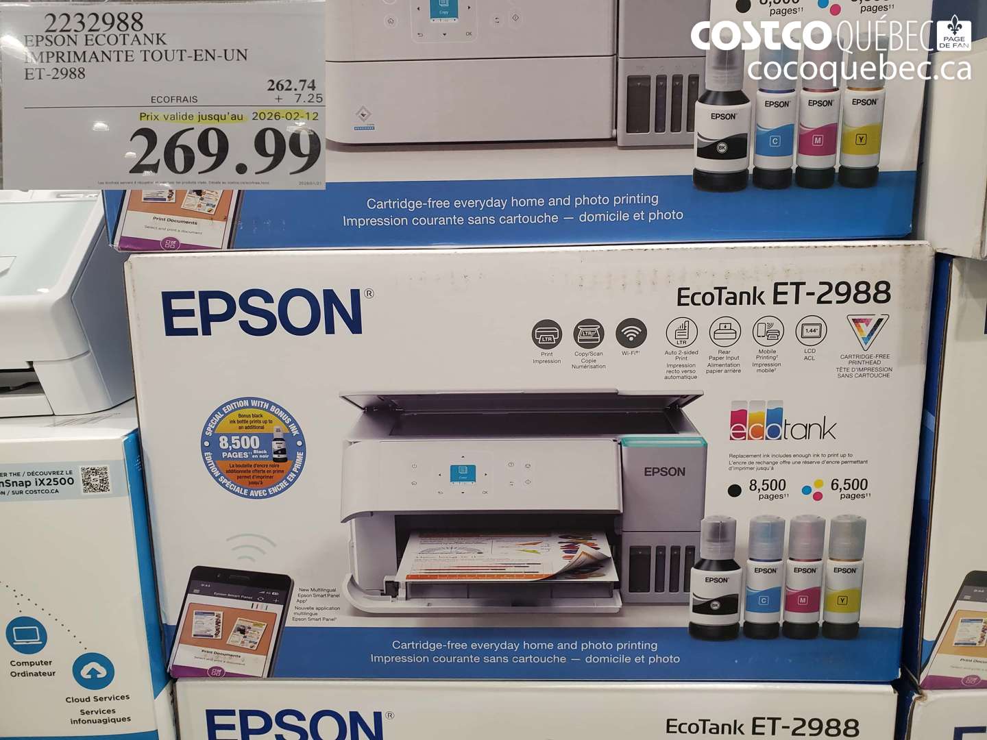 2232988 EPSON ECOTANK IMPRIMANTE TOUT-EN-UN ET-2988 ($80.00 INSTANT SAVINGS EXPIRES ON 2025-02-12) $269.99