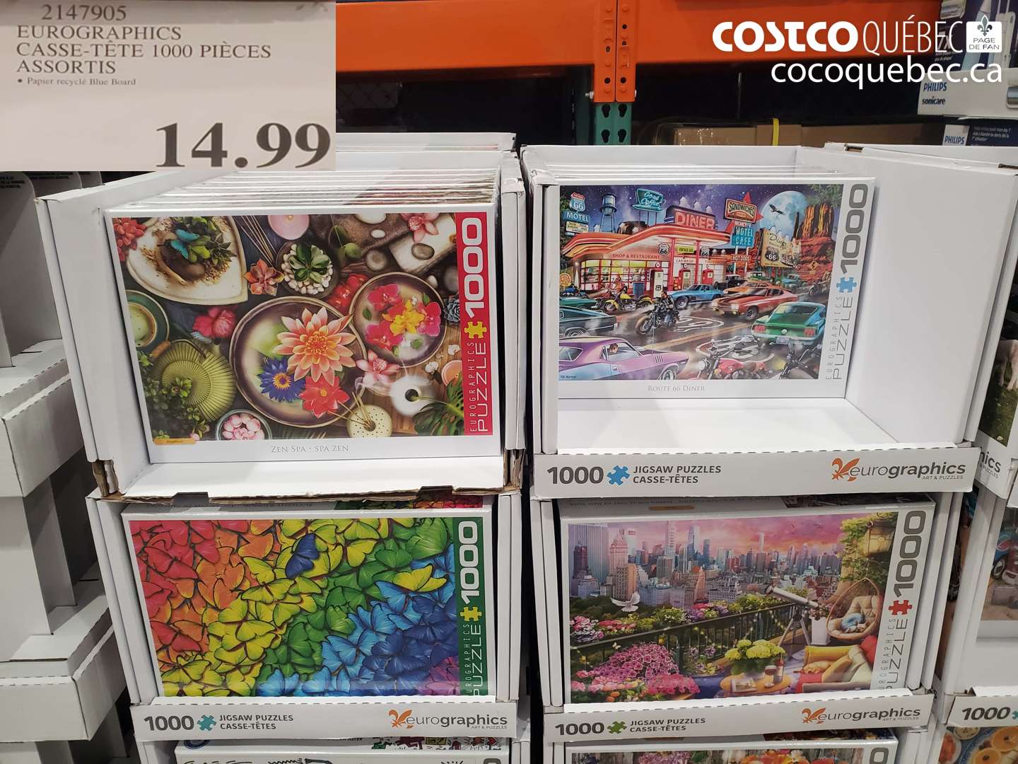 2147905 EUROGRAPHICS CASSE-TETE 1000 PIECES ASSORTIS $14.99