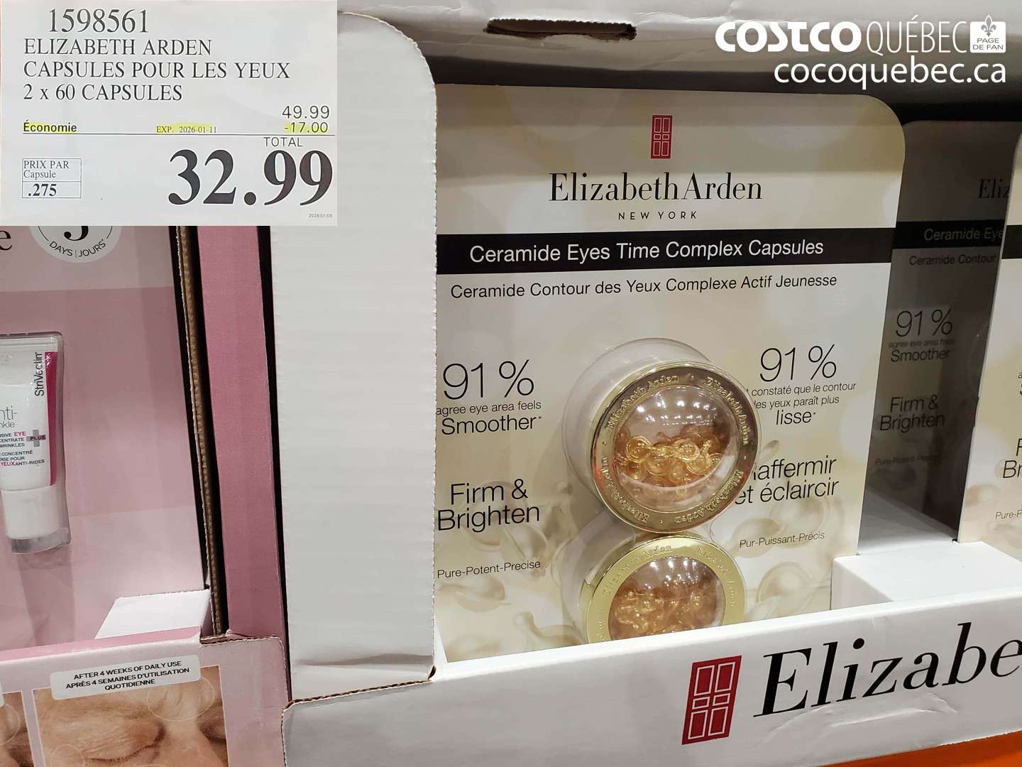 1598561 Elizabeth Arden Capsules pour les yeux 2 x 60 capsules ($17.00 INSTANT SAVINGS EXPIRES ON 2026-01-11) $32.99