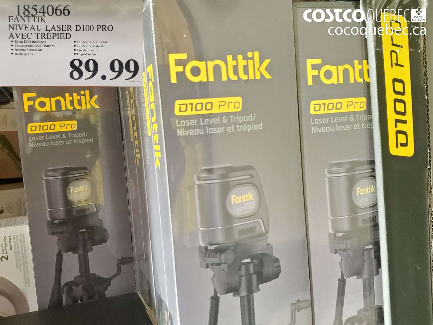 1854066 FANTIK NIVEAU LASER D100 PRO A VEC TRÉPIED $89.99