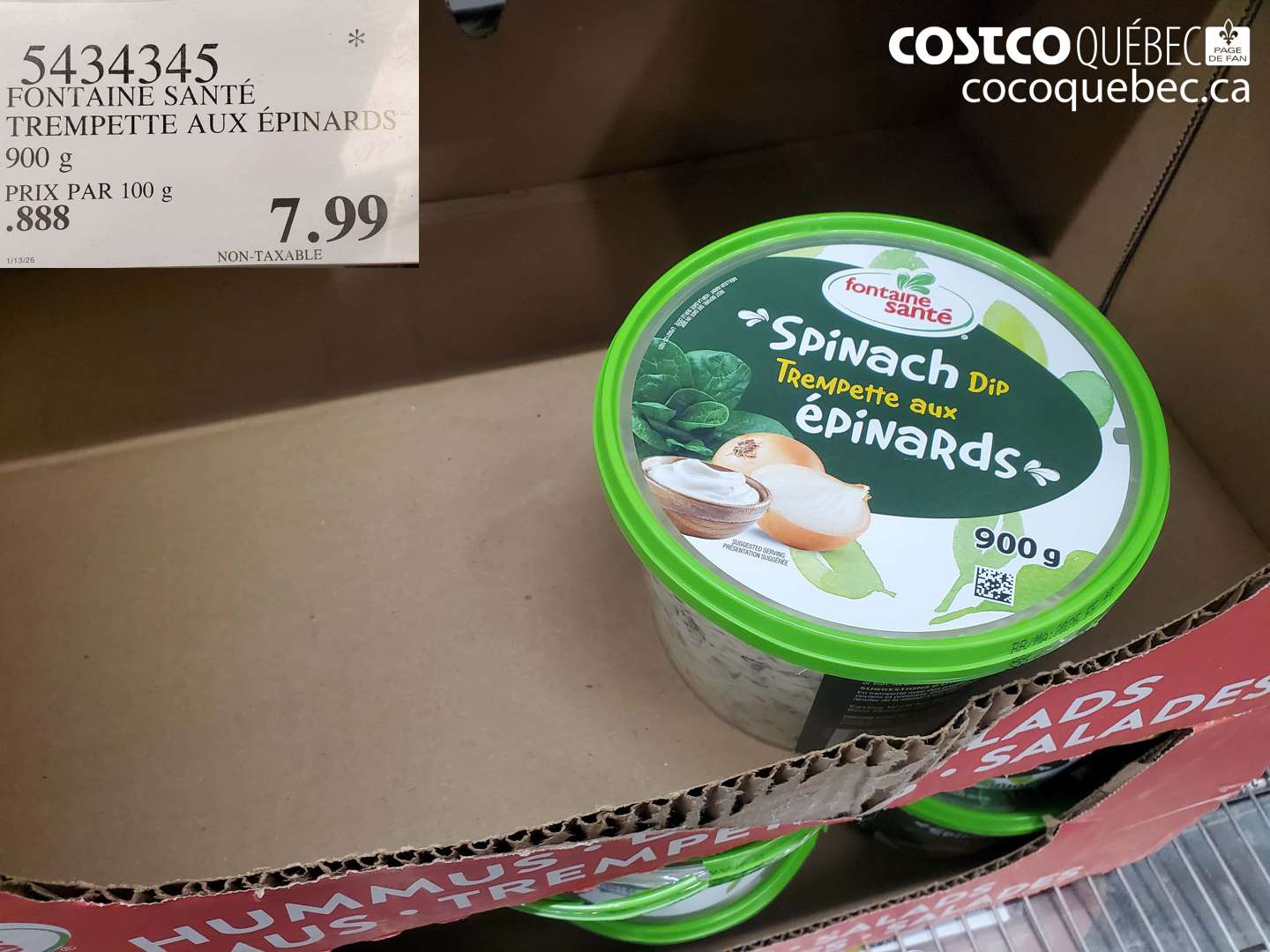 5434345 FONTAINE SANTÉ TREMPETTE AUX ÉPINARDS 900 g $7.99