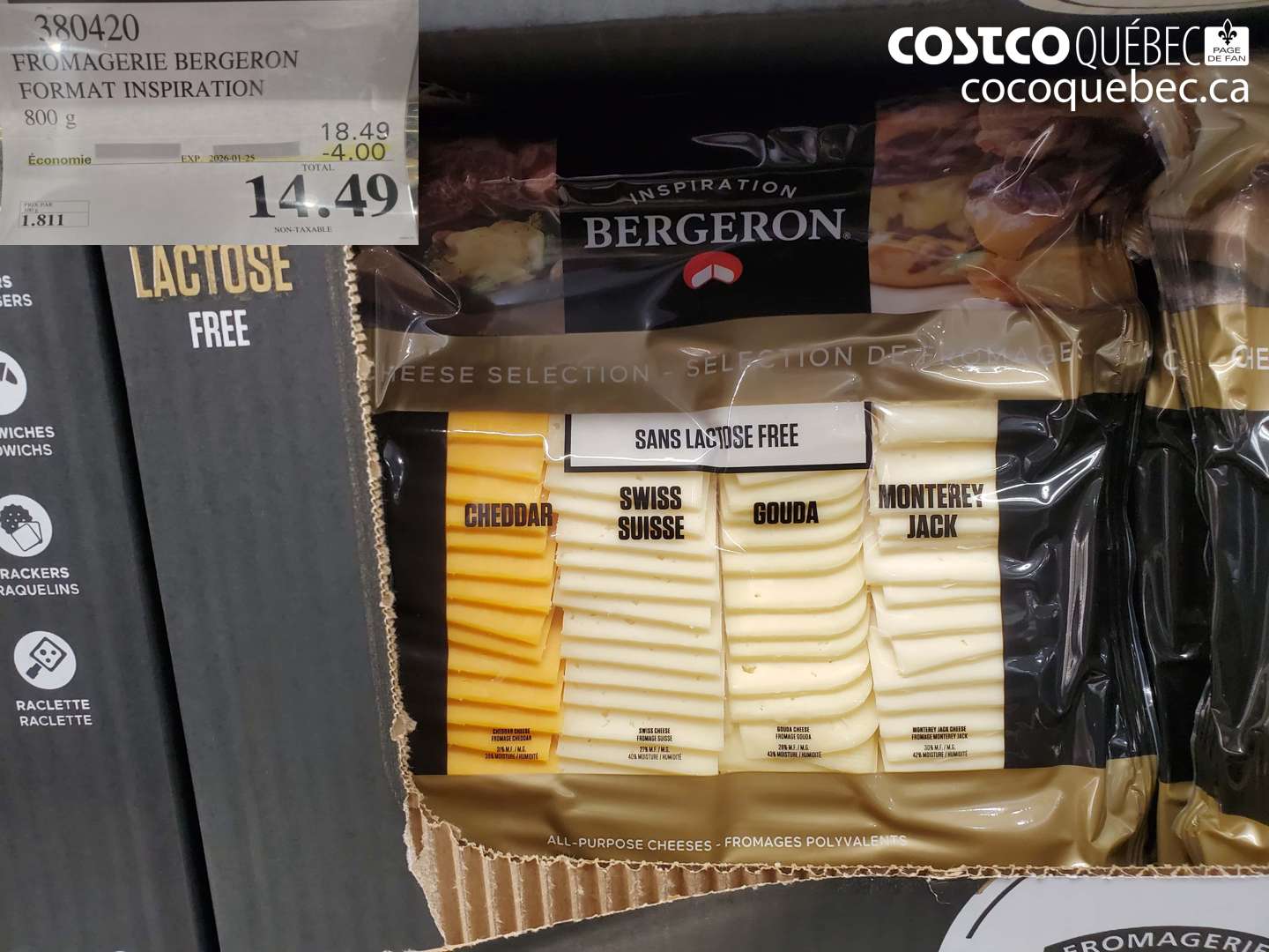 380420 FROMAGERIE BERGERON FORMAT INSPIRATION 800 g ($4.00 INSTANT SAVINGS EXPIRES ON 2026-01-25) $14.49