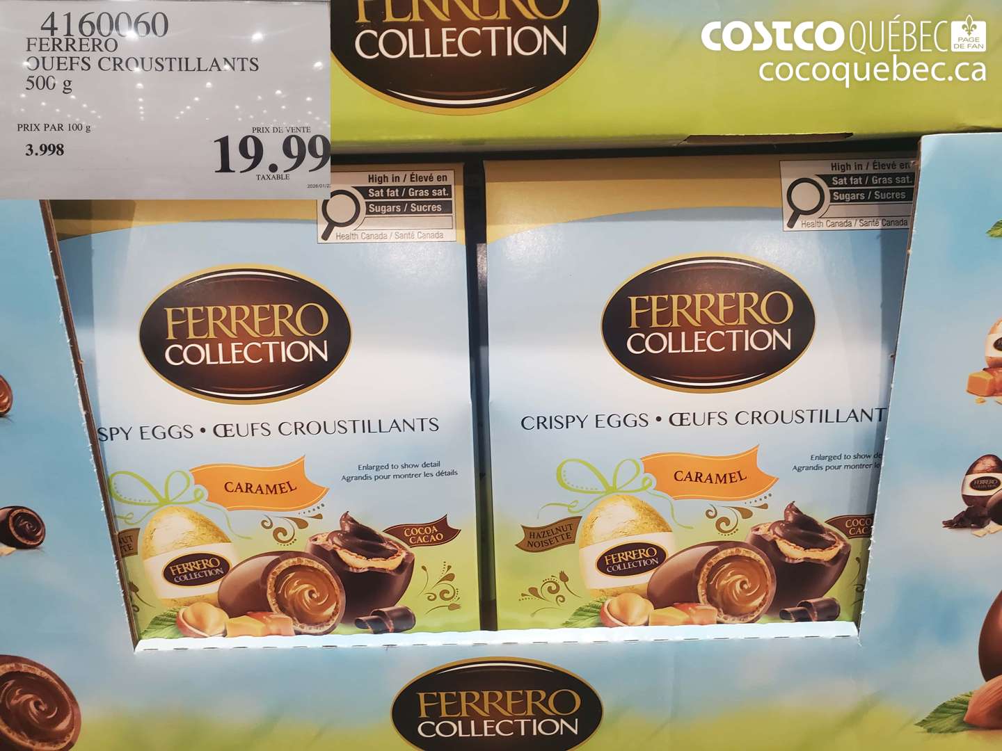 4160060 Ferrero Oeufs croustillants 500 g $19.99