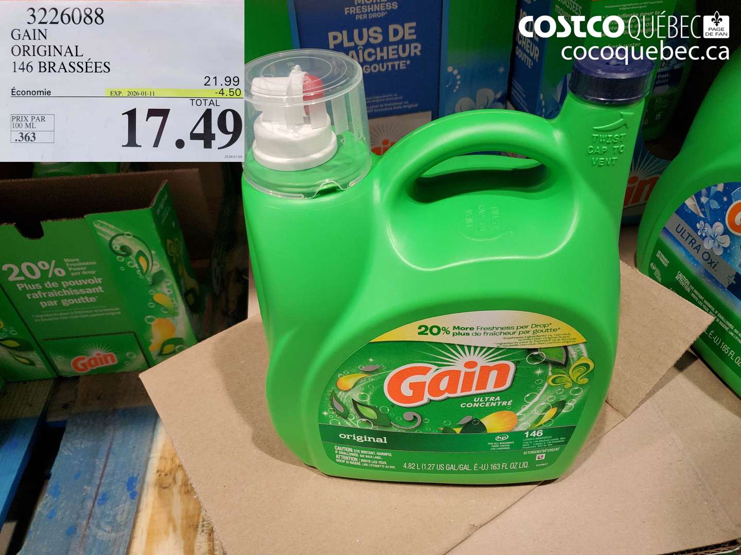 3226088 GAIN ORIGINAL 146 BRASSÉES ($4.50 INSTANT SAVINGS EXPIRES ON 2026-01-11) $17.49