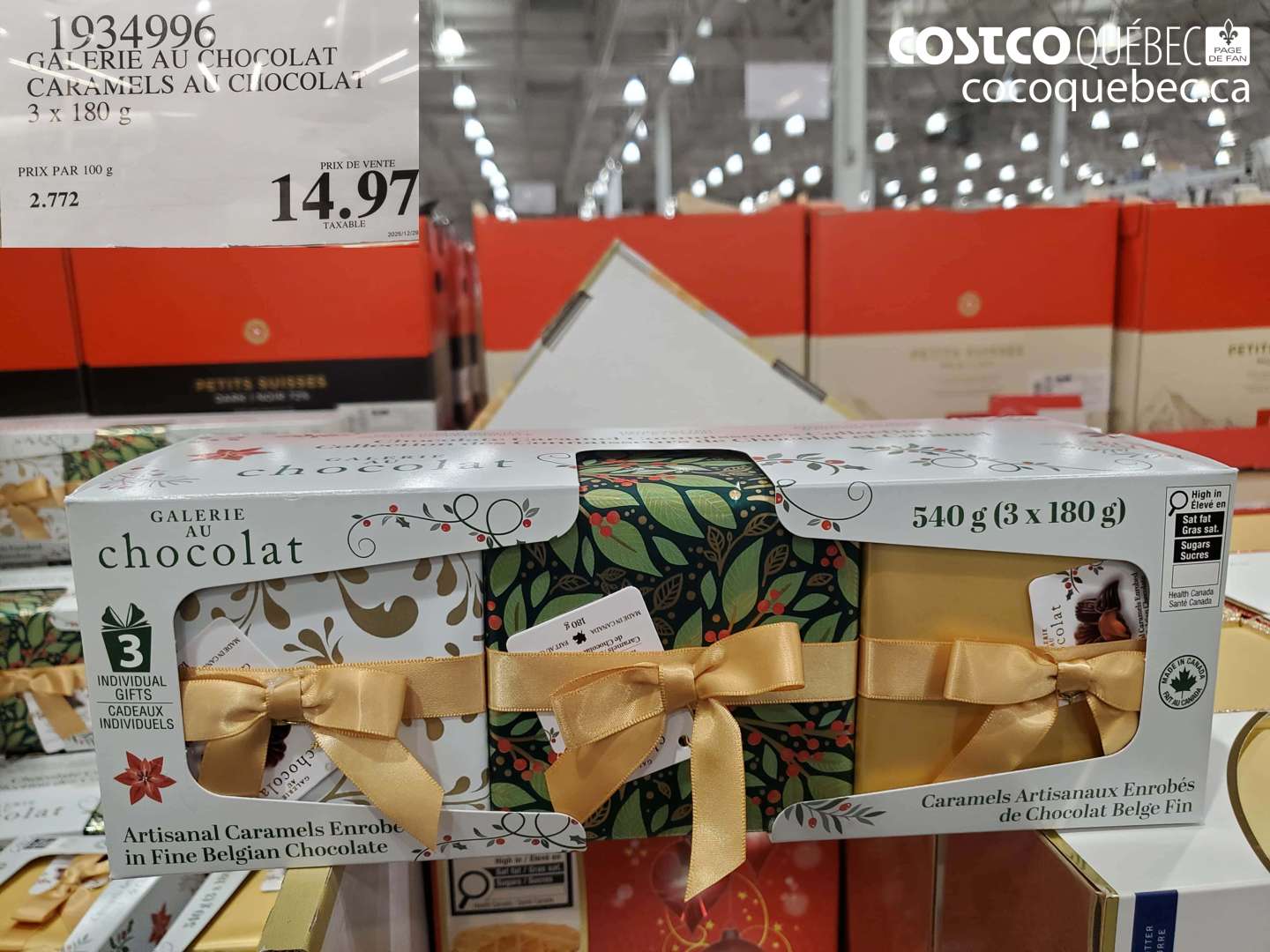 1934996 GALERIE AU CHOCOLAT CARAMELS AU CHOCOLAT 3 x 180 g $14.97