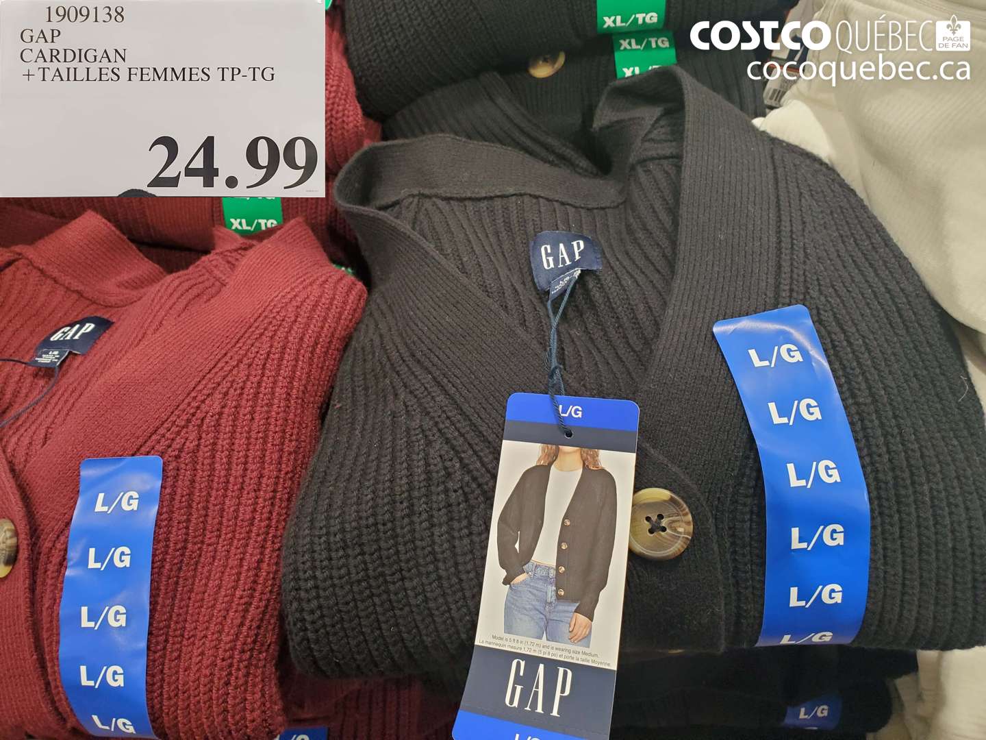 1909138 GAP CARDIGAN + TAILLES FEMMES TP-TG  $24.99