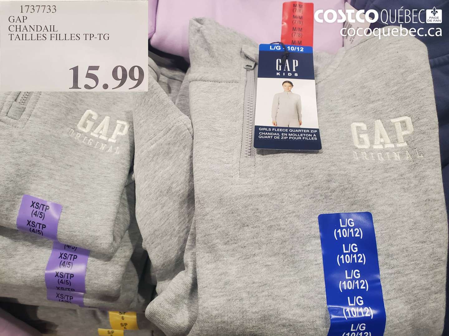 1737733 GAP CHANDAIL TAILLES FILLES TP-TG $15.99