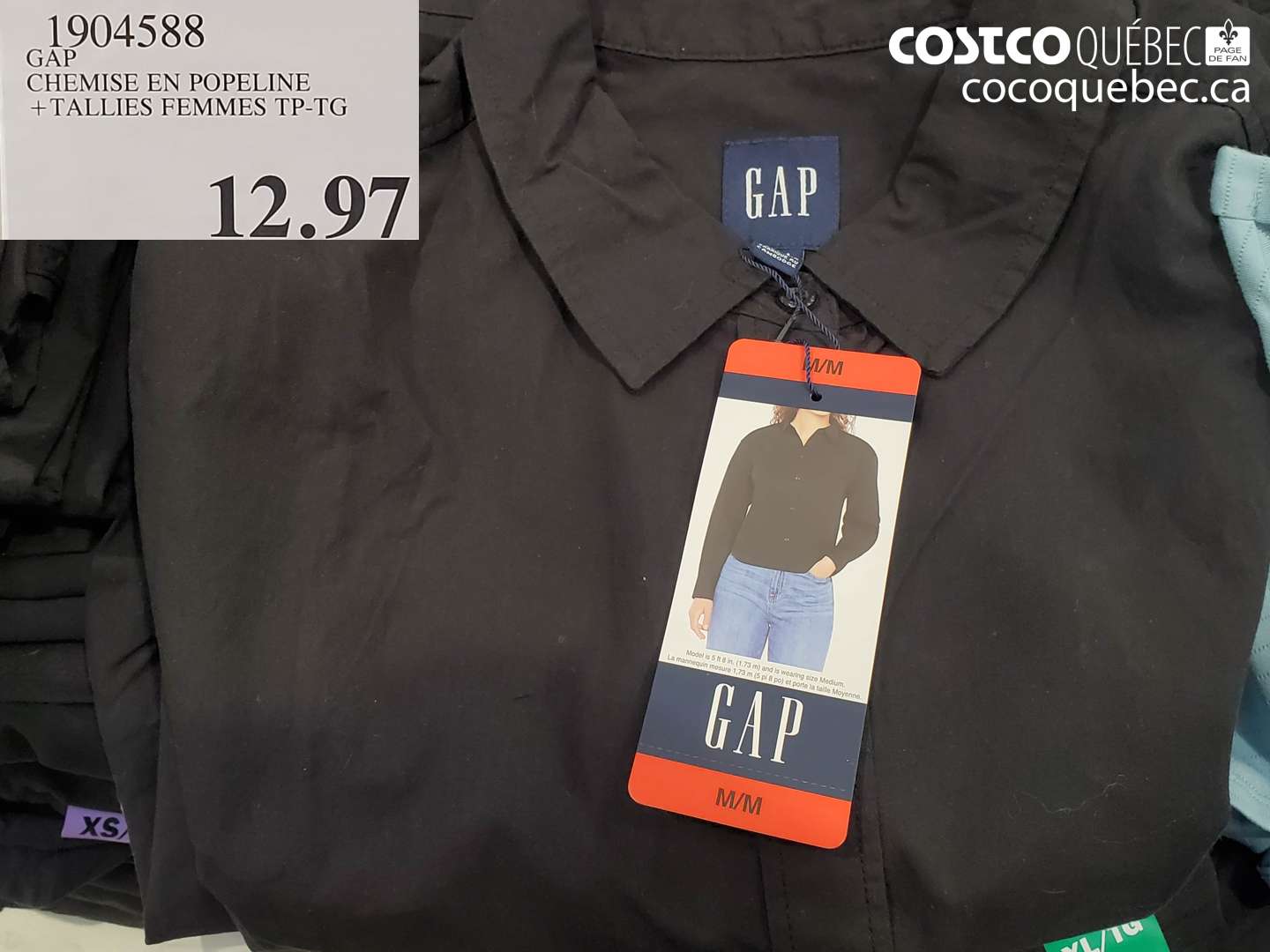 1904588 GAP CHEMISE EN POPELINE + TALLIES FEMMES TP-TG $12.97