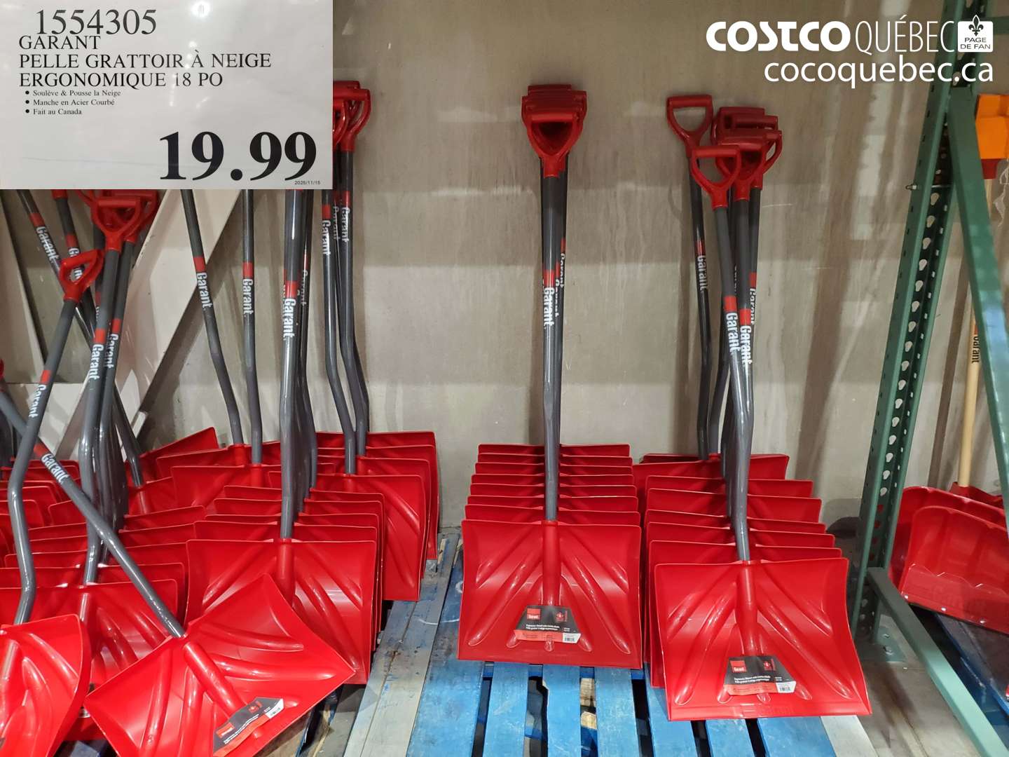 1554305 GARANT PELLE GRATTOIR A NEIGE $19.99