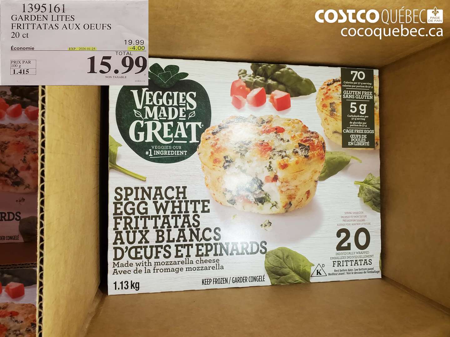 1395161 GARDEN LITES FRITTATAS AUX OEUFS  ($4.00 INSTANT SAVINGS EXPIRES ON 2026-01-25) $15.99