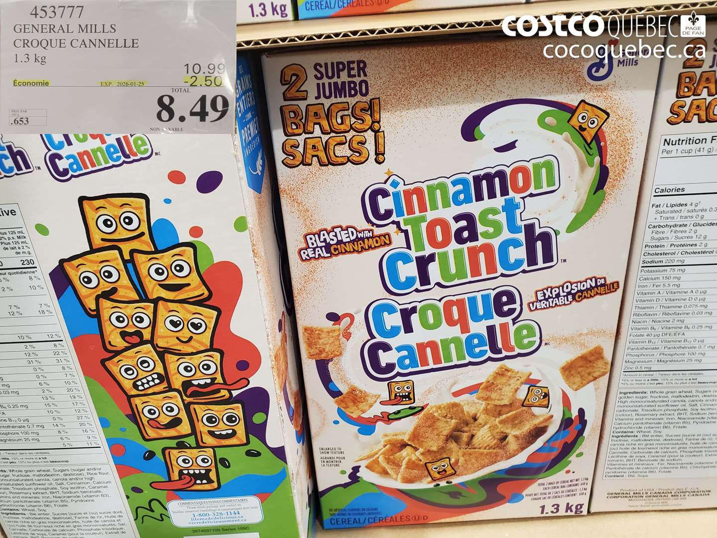 453777 GENERAL MILLS CROQUE CANNELLE 1.3 kg ($2.50 INSTANT SAVINGS EXPIRES ON 2026-01-15) $8.49