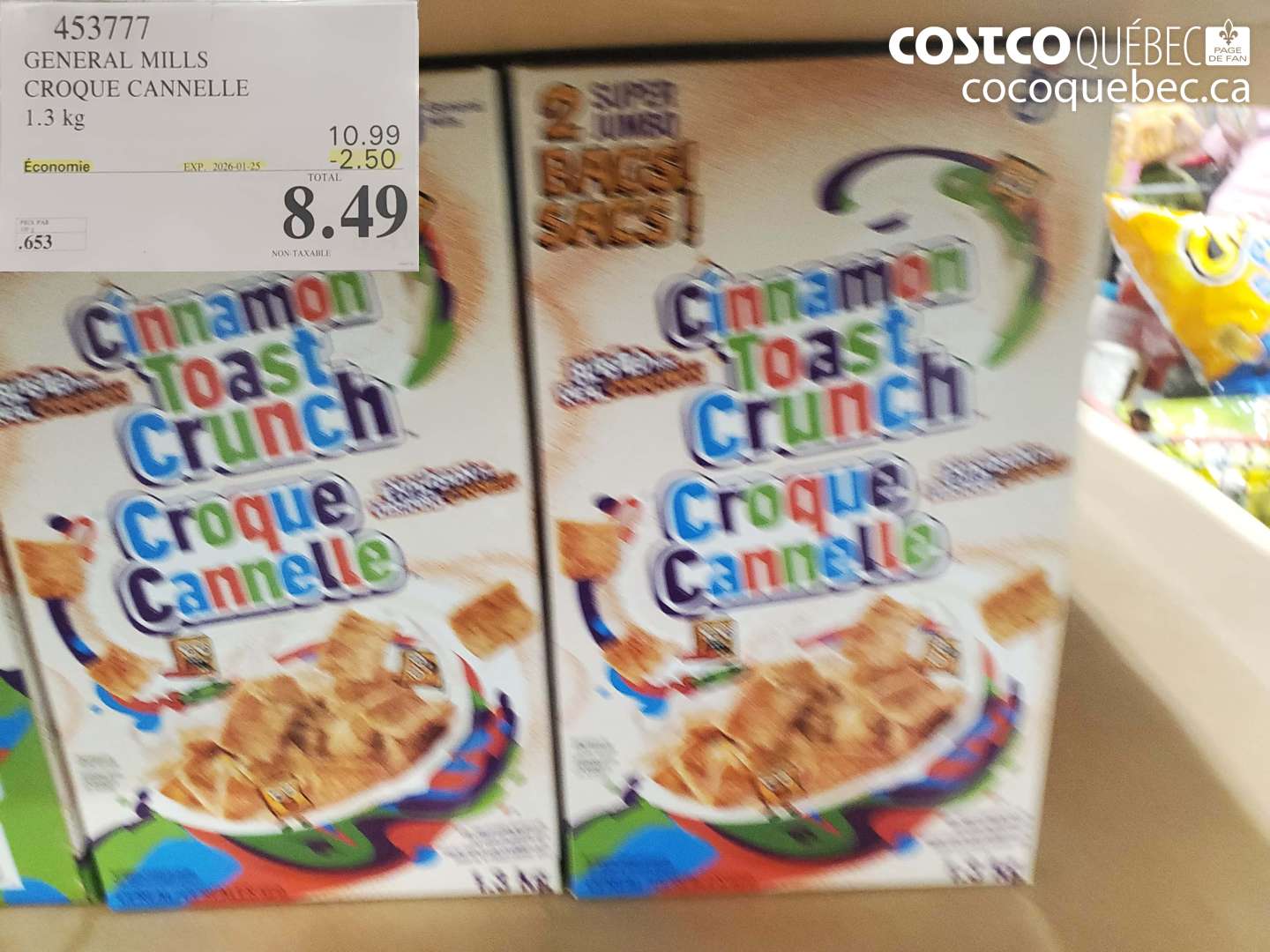 453777 GENERAL MILLS CROQUE CANNELLE 1.3 kg ($2.50 INSTANT SAVINGS EXPIRES ON 2026-01-25) $8.49