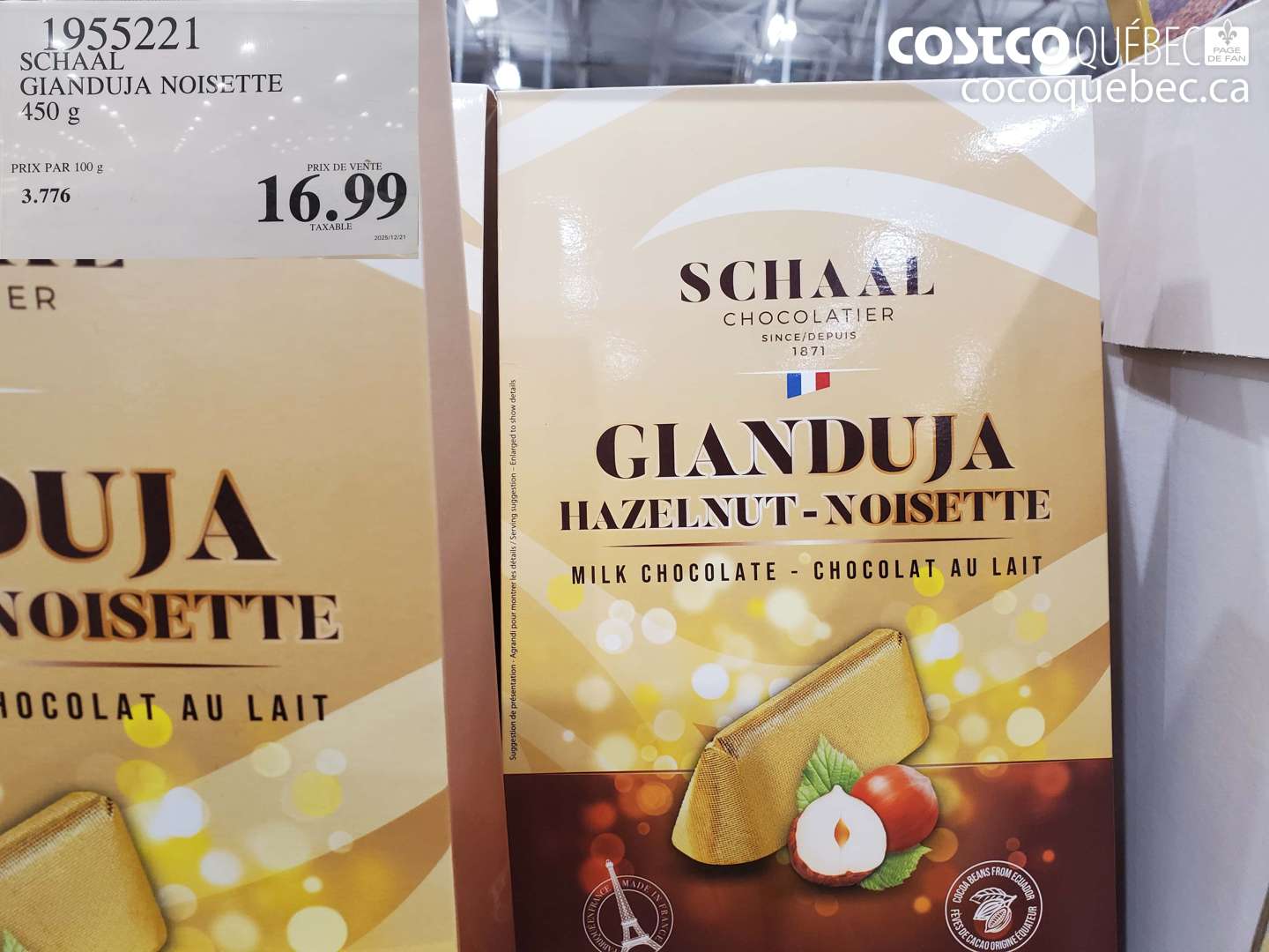 1955221 GIANDUJA NOISETTE 450 g $16.99