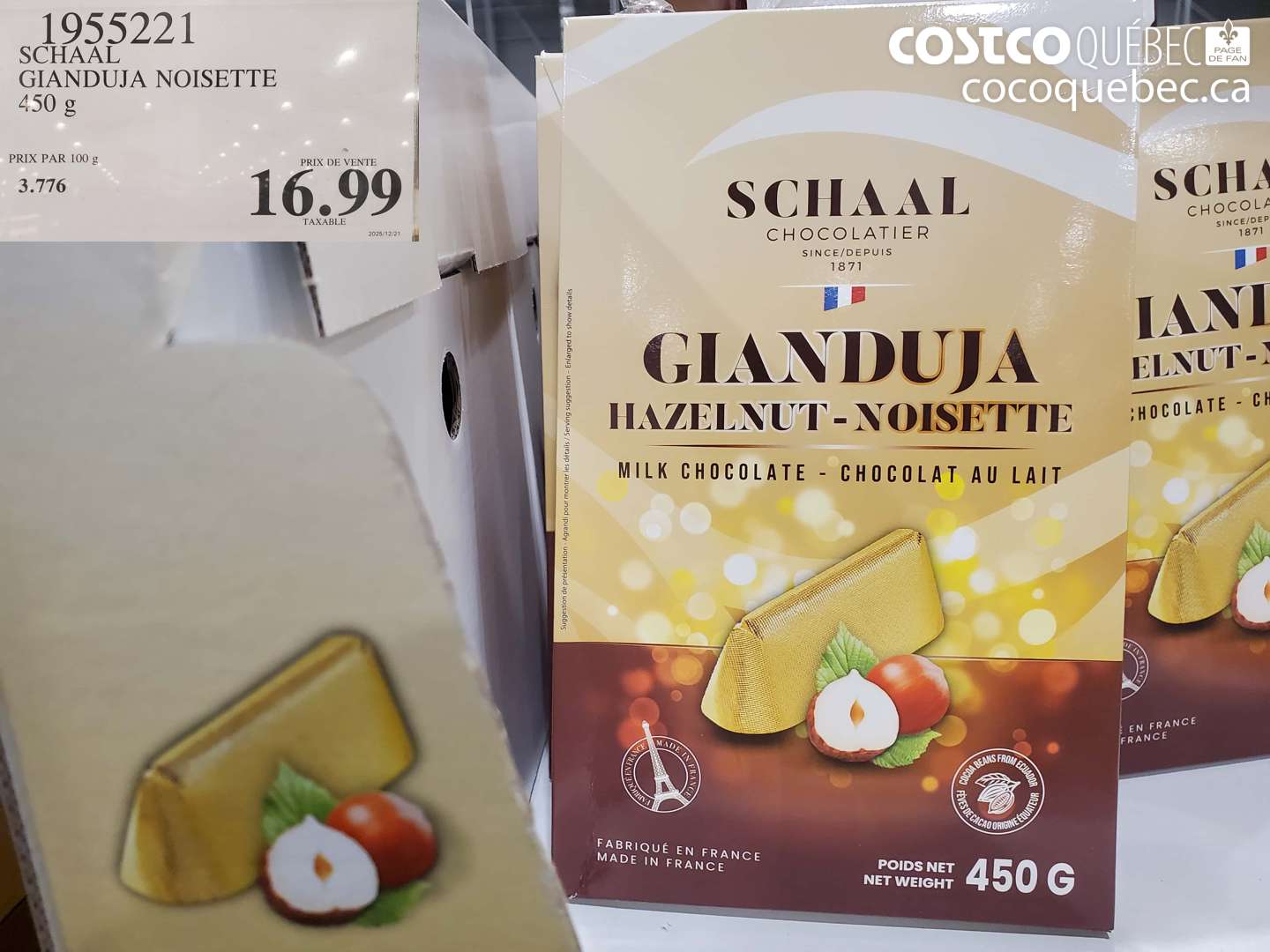 1955221 GIANDUJA NOISETTE 450 g $16.99
