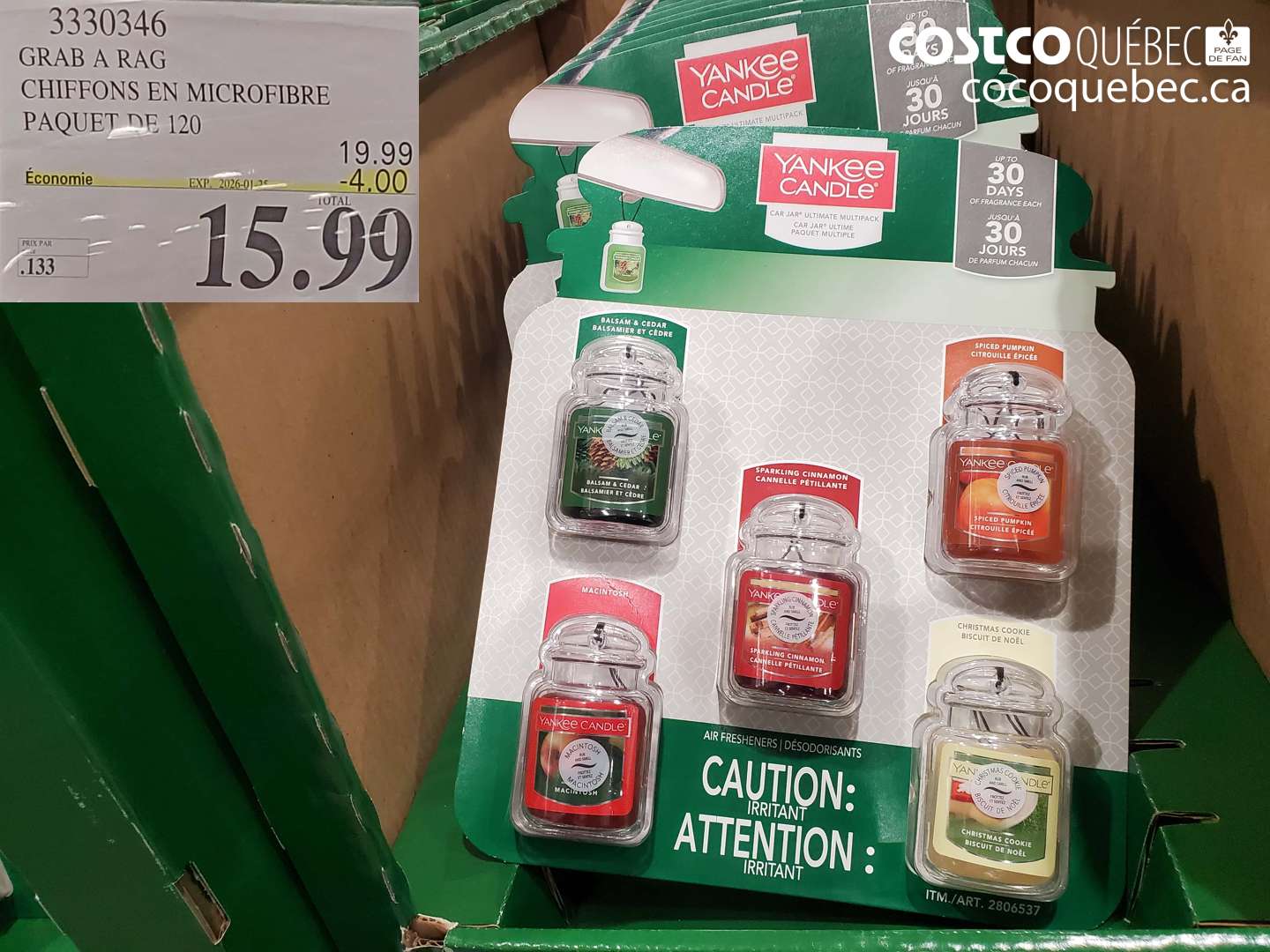 3330346 GRAB A RAG CHIFFONS EN MICROFIBRE PAQUET DE 120 ($4.00 INSTANT SAVINGS EXPIRES ON 2026-01-25) $15.99