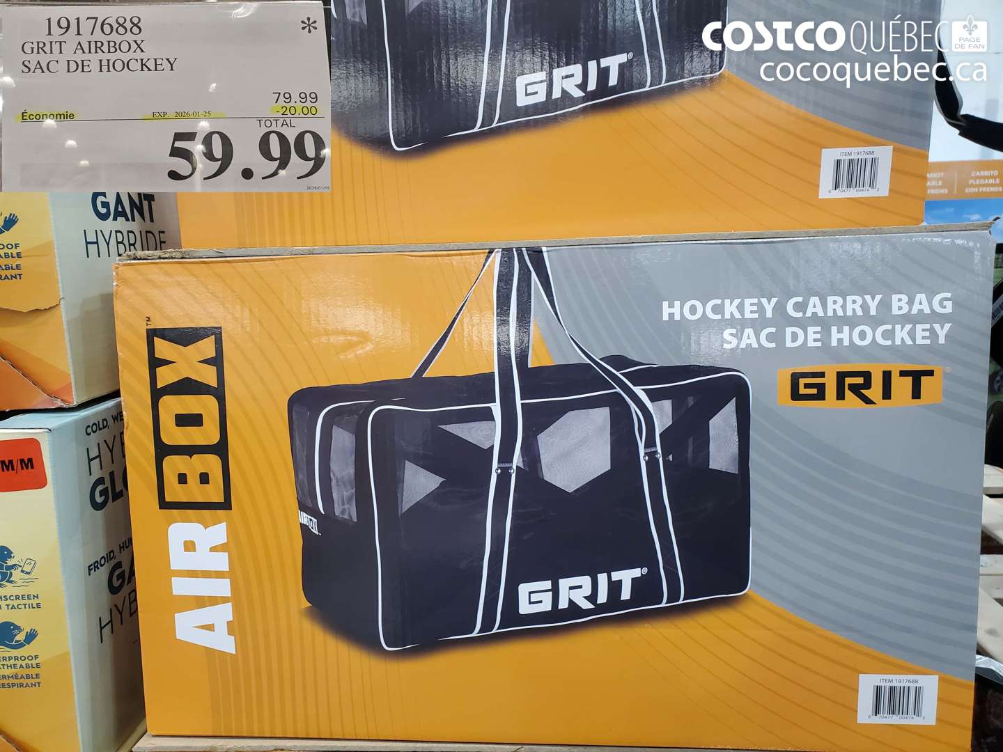 1917688 GRIT AIRBOX SAC DE HOCKEY ($20.00 INSTANT SAVINGS EXPIRES ON 2026-01-25) $59.99