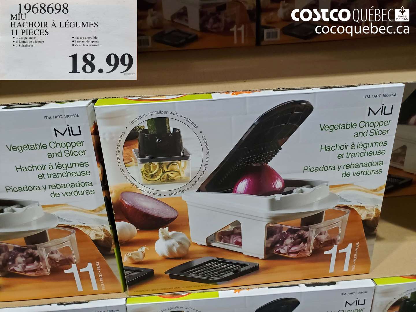 1968698 HACHOIR À LÉGUMES 11 PIECES $18.99