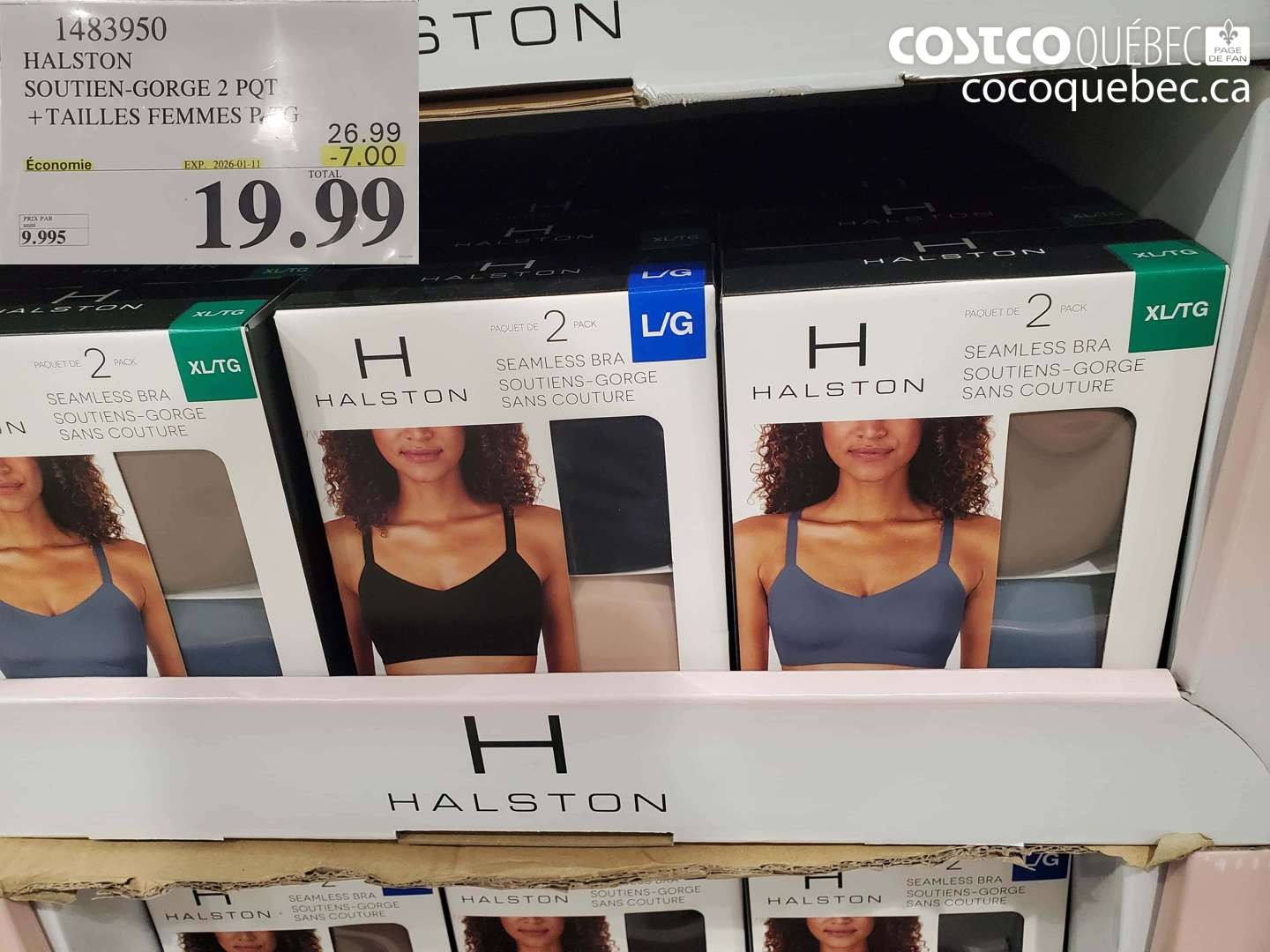 1483950 HALSTON SOUTIEN-GORGE 2 PQT + TAILLES FEMMES P-TG ($7.00 INSTANT SAVINGS EXPIRES ON 2026-01-11) $19.99