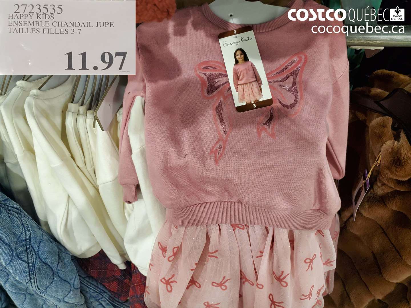 2723535 HAPPY KIDS ENSEMBLE CHANDAIL JUPE TAILLES FILLES 3-7 $11.97