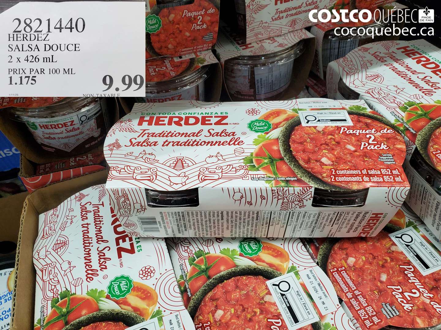 2821440 HERDEZ SALSA DOUCE 2 x 426 mL $9.99