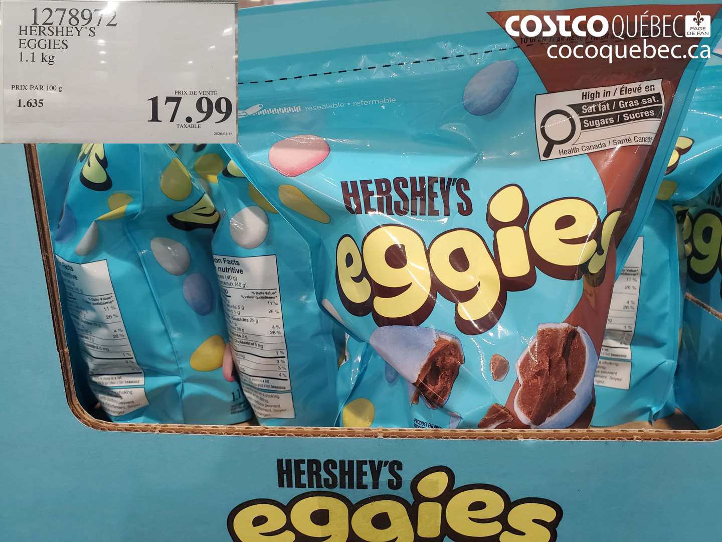 1278972 HERSHEY'S EGGIES $17.99