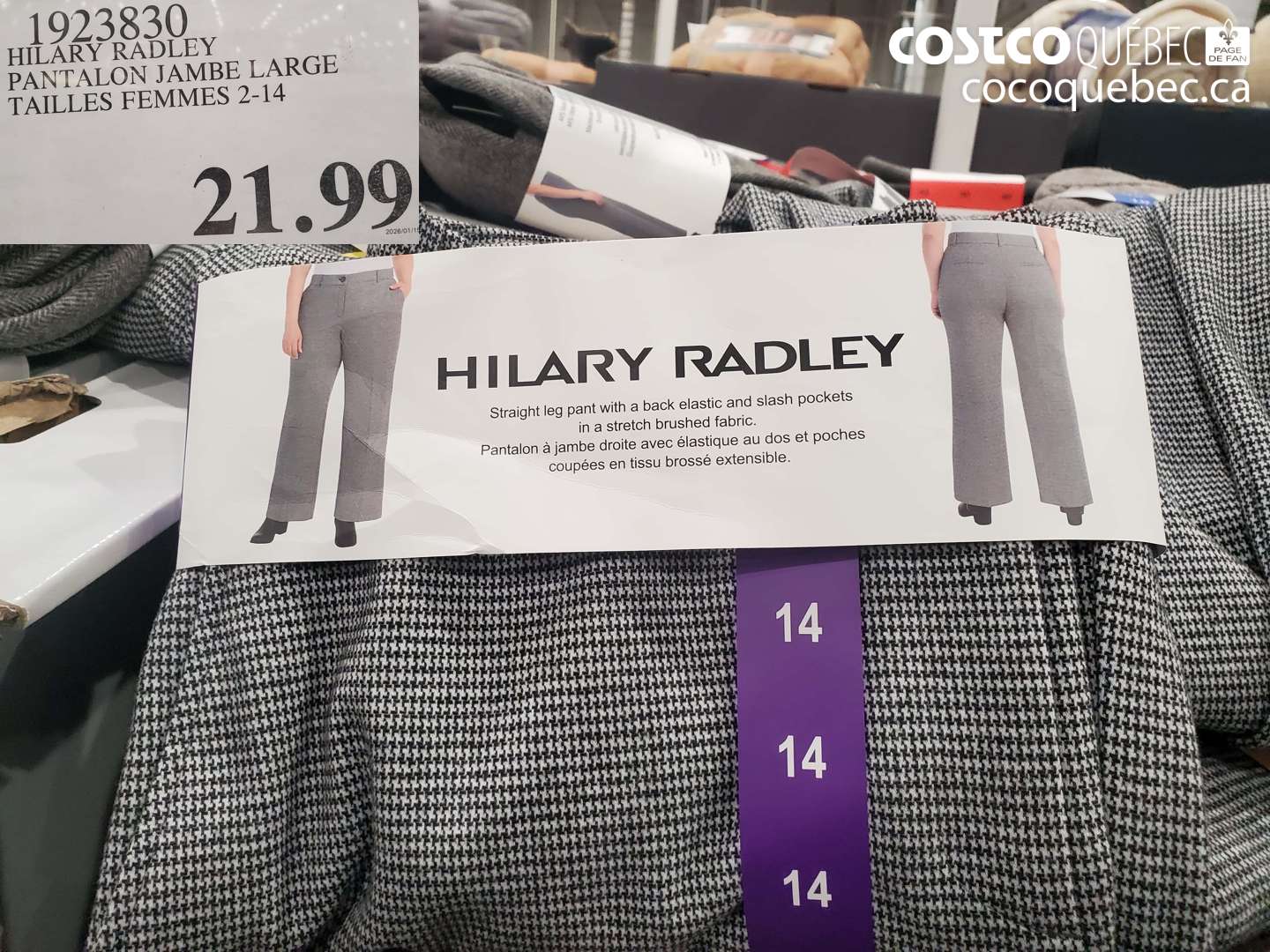 1923830 HILARY RADLEY PANTALON JAMBE LARGE TAILLES FEMMES 2-14 $21.99