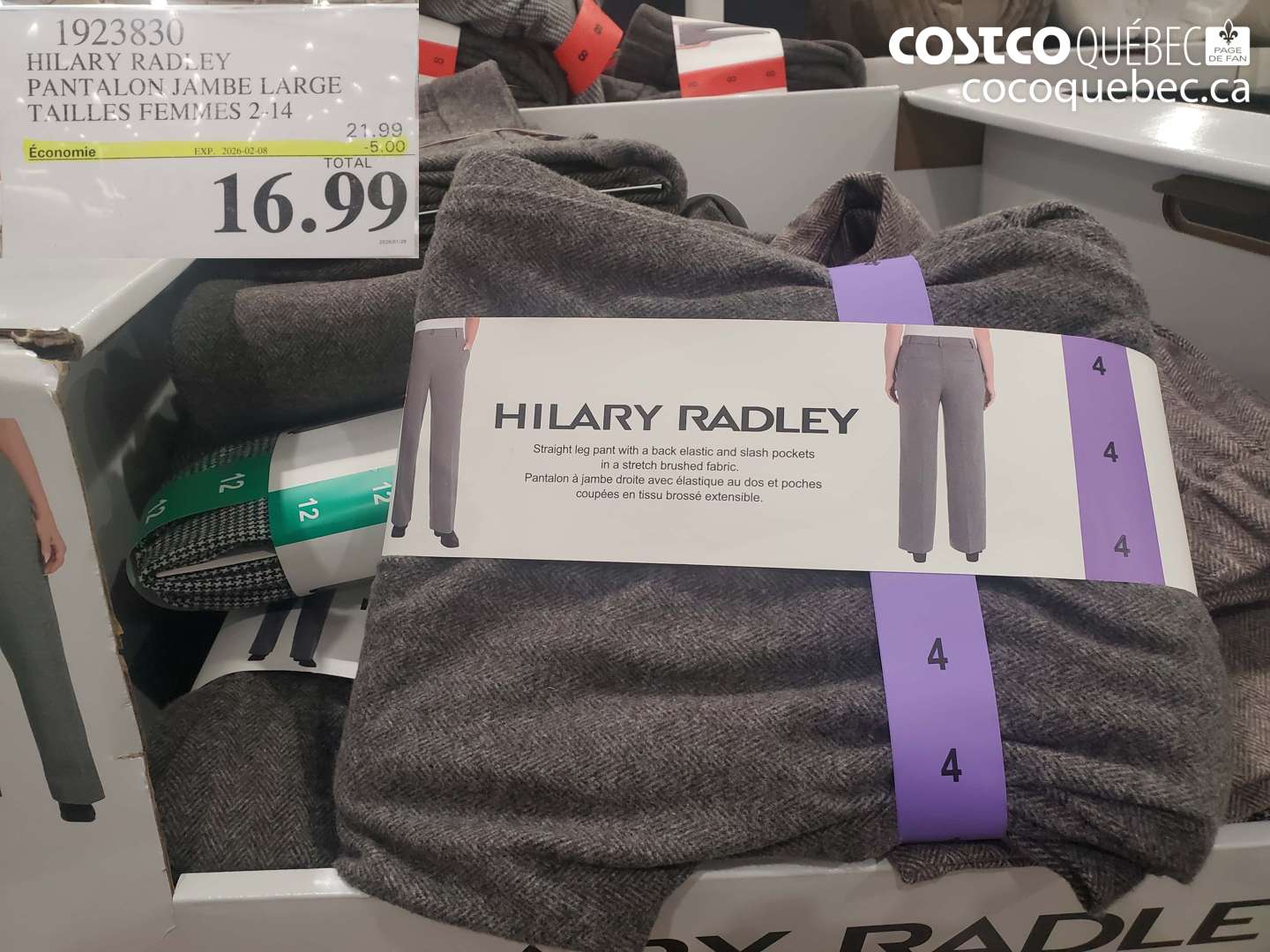 1923830 HILARY RADLEY PANTALON JAMBE LARGE TAILLES FEMMES 2-14 ($5.00 INSTANT SAVINGS EXPIRES ON 2026-02-08) $16.99