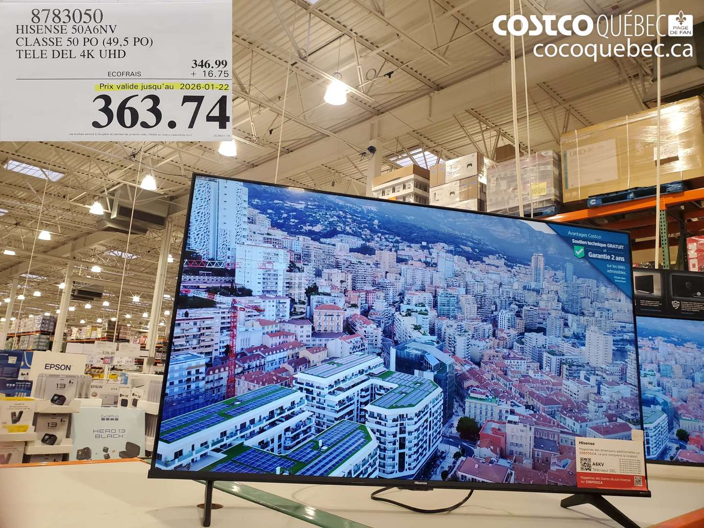 8783050 HISENSE 50A6NV | CLASSE 50 PO (49,5 PO) | TELE DEL 4K UHD (EXPIRES ON 2026-01-22) $363.74