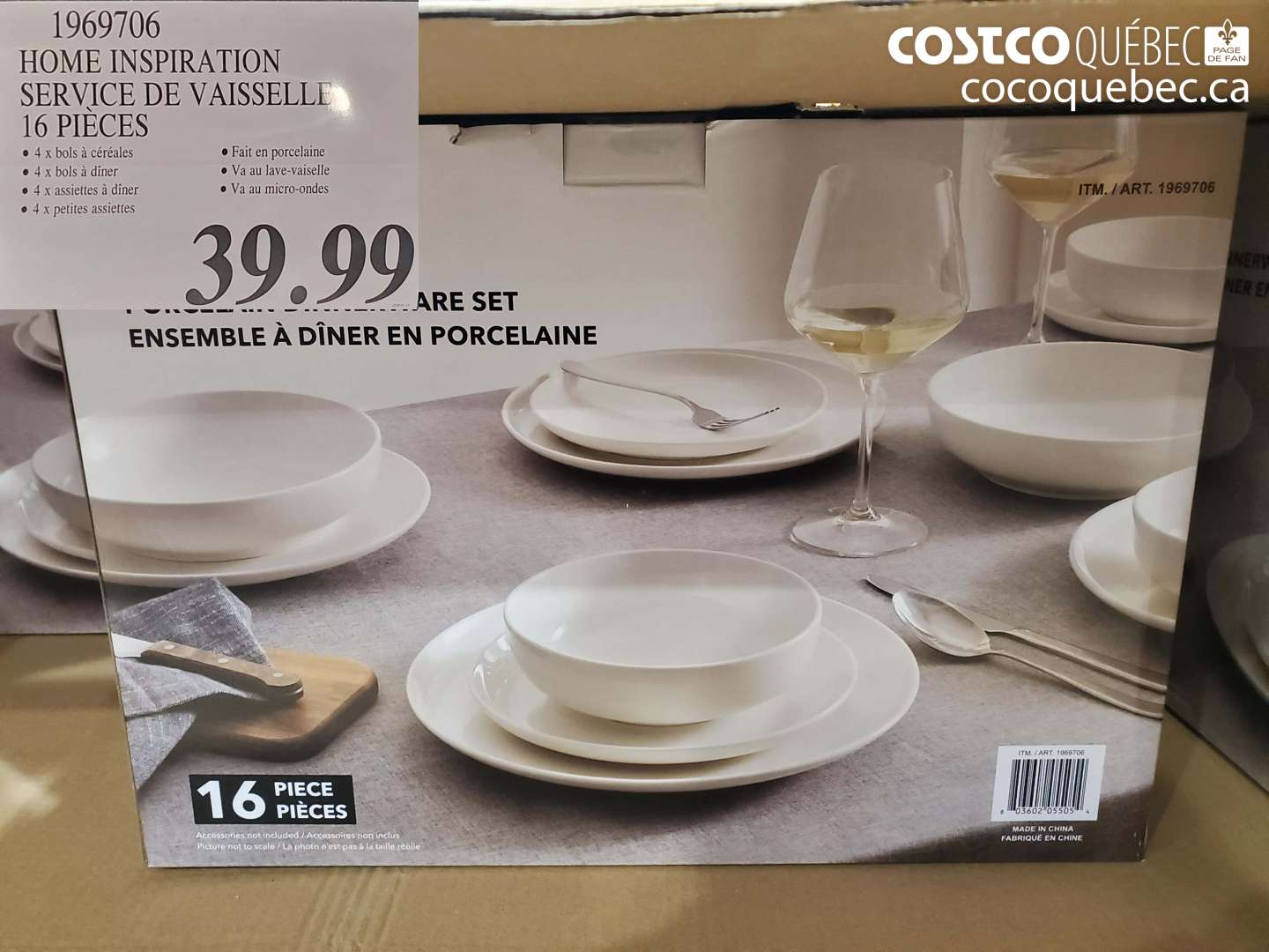 1969706 HOME INSPIRATION SERVICE DE VAISSELLI 16 PIECES $39.99