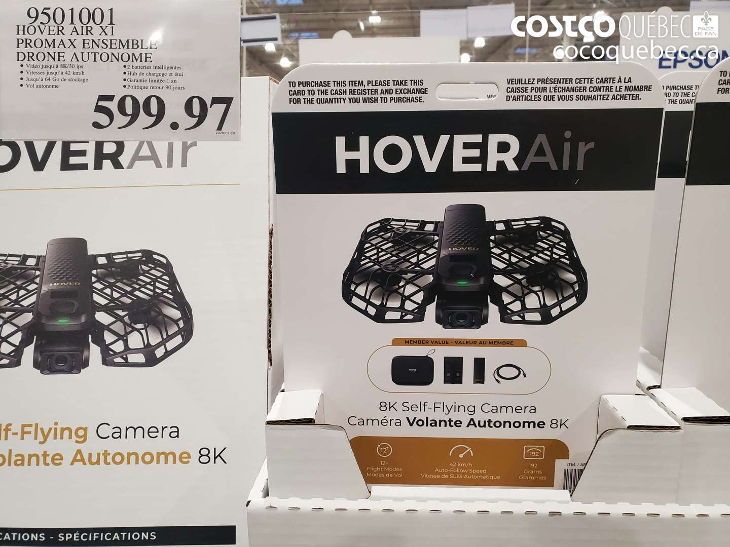 9501001 HOVER AIR X1 PROMAX ENSEMBLE DRONE AUTONÔME $599.97