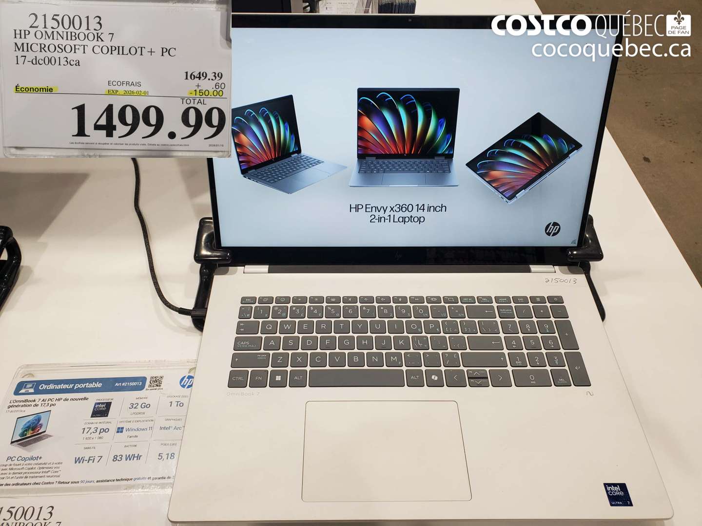 2150013 HP OMNIBOOK 7 MICROSOFT COPILOT+ PC 17-dc0013ca ($150.00 INSTANT SAVINGS EXPIRES ON 2025-02-01) $1499.99