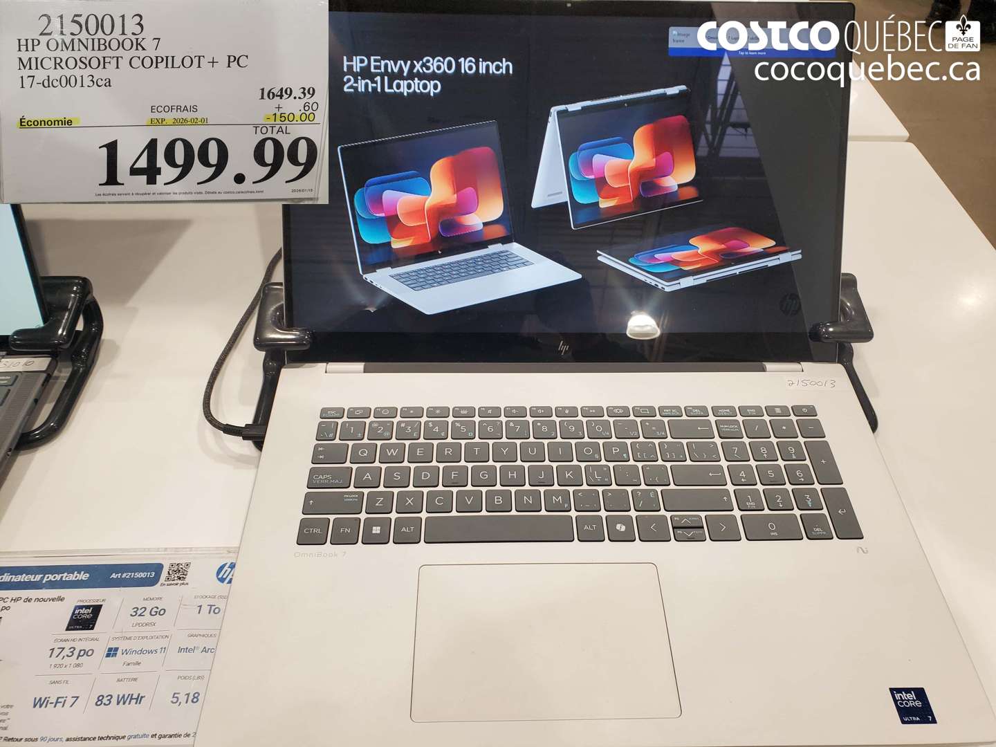 2150013 HP OMNIBOOK 7 MICROSOFT COPILOT+ PC 17-dc0013ca ($150.00 INSTANT SAVINGS EXPIRES ON 2025-02-01) $1499.99