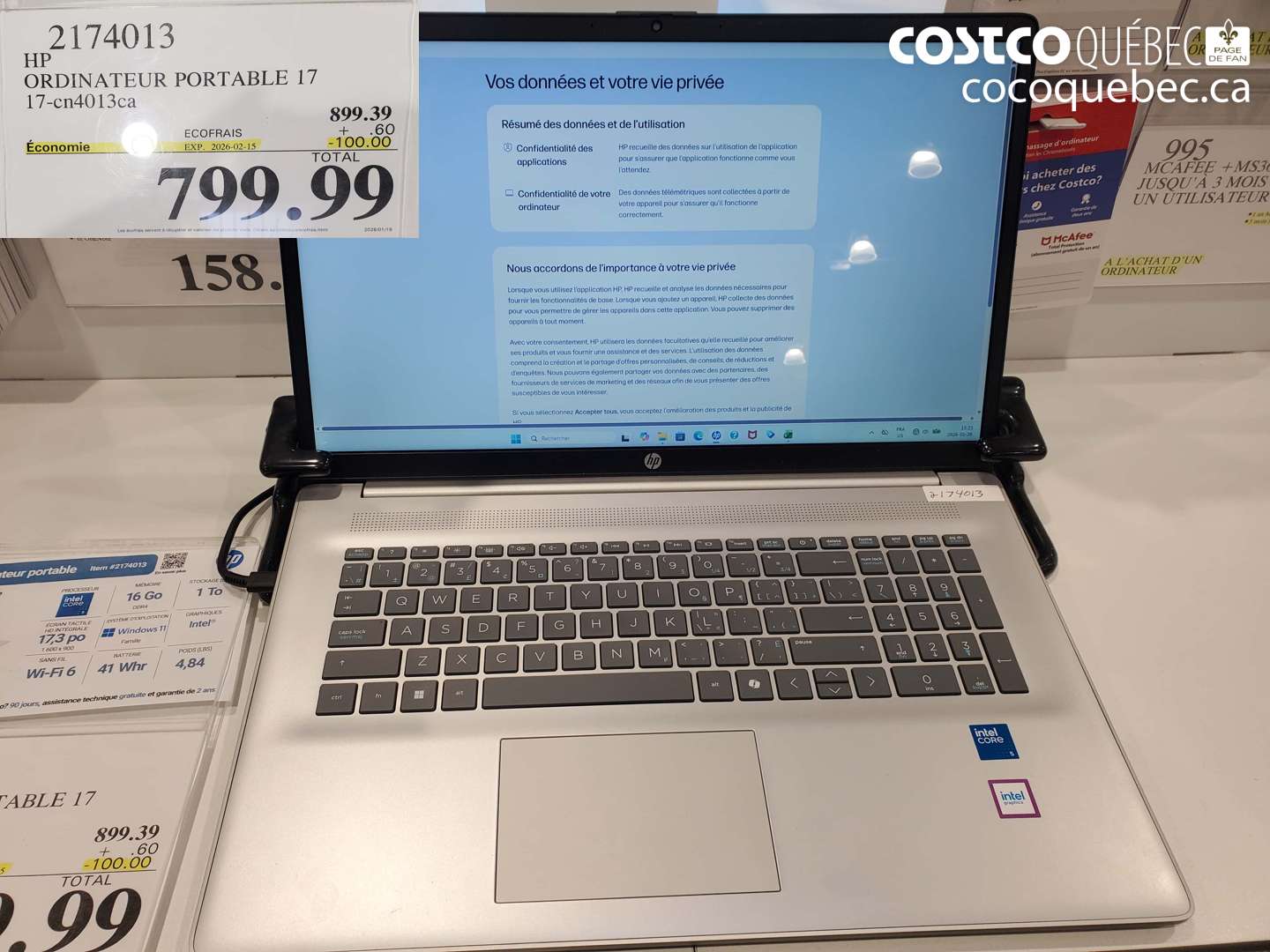 2174013 HP ORDINATEUR PORTABLE 17 17-cn4013ca ($100.00 INSTANT SAVINGS EXPIRES ON 2025-02-15) $799.99