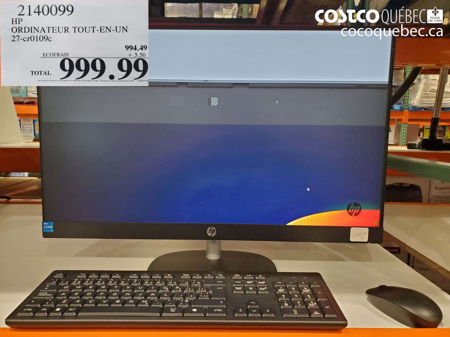 2140099 HP ORDINATEUR TOUT-EN-UN 27-cr0109c $999.99