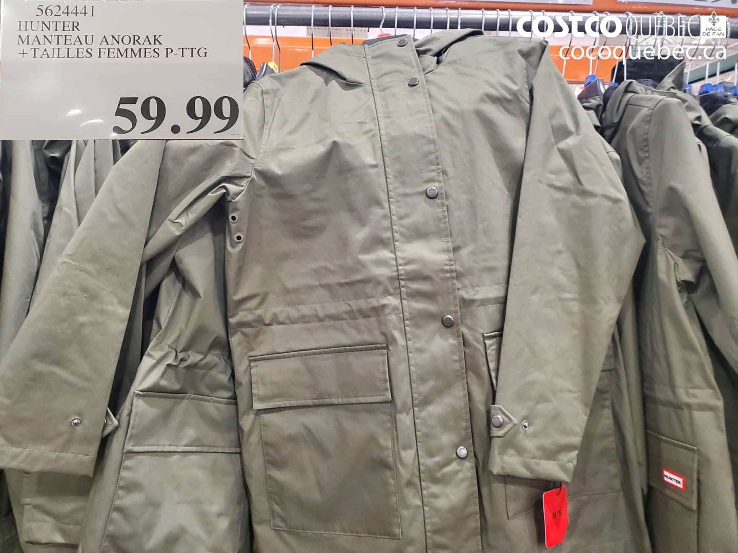 5624441 HUNTER MANTEAU ANORAK + TAILLES FEMMES P-TG $59.99